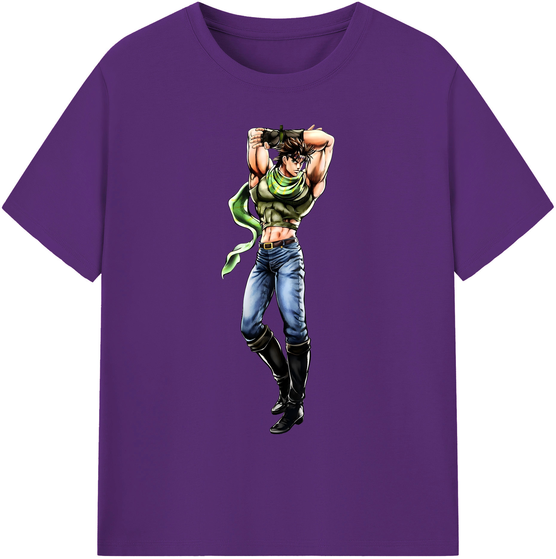 （画像用） ジョジョの奇妙な冒険 ジョセフ?ジョースター JoJo's Bizarre Adventure Joseph Joestar 綿100％ メンズ半袖Tシャツ｜肌触りやわらか＆通気性