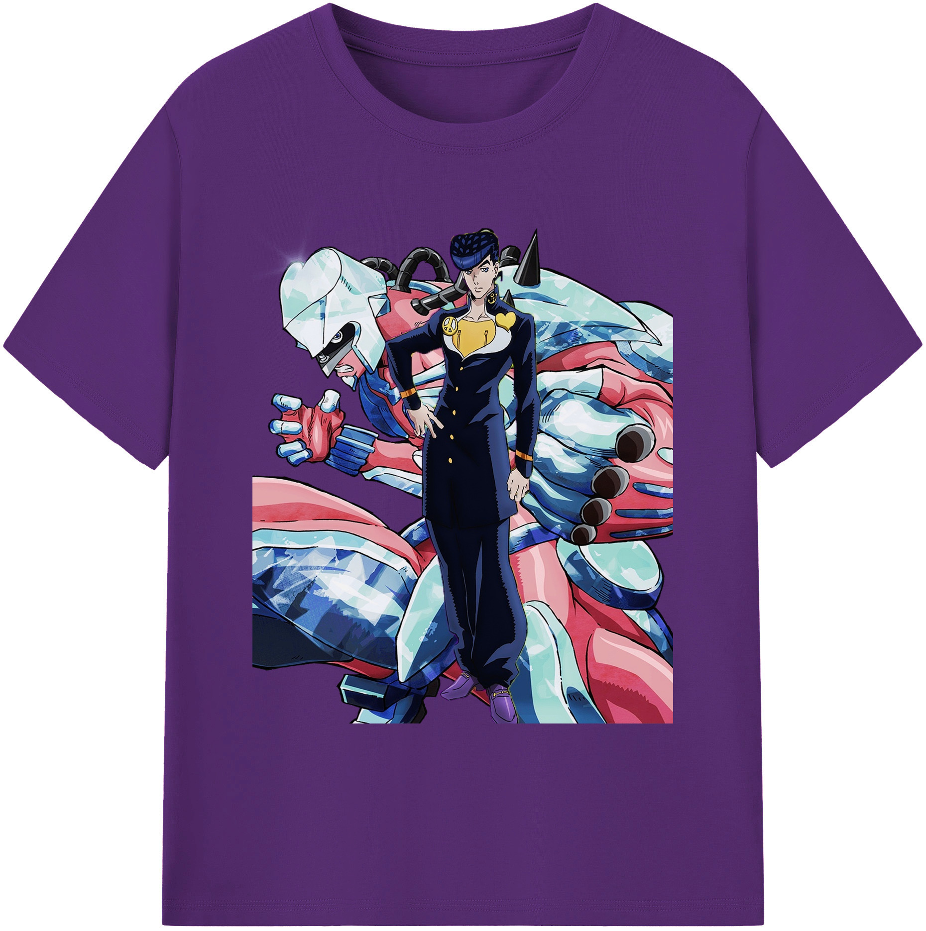 （画像用） ジョジョの奇妙な冒険 ひがしかた じょうすけ JoJo's Bizarre Adventure Higashikata Josuke 綿100％ メンズ半袖Tシャツ｜肌触りやわらか＆通気性