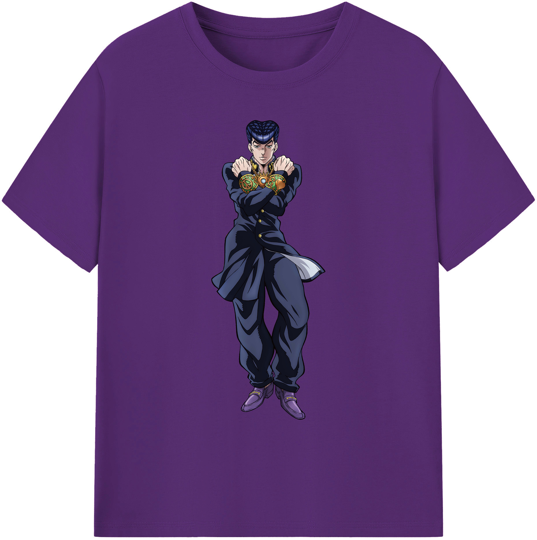 （画像用） ジョジョの奇妙な冒険 ひがしかた じょうすけ JoJo's Bizarre Adventure Higashikata Josuke 綿100％ メンズ半袖Tシャツ｜肌触りやわらか＆通気性