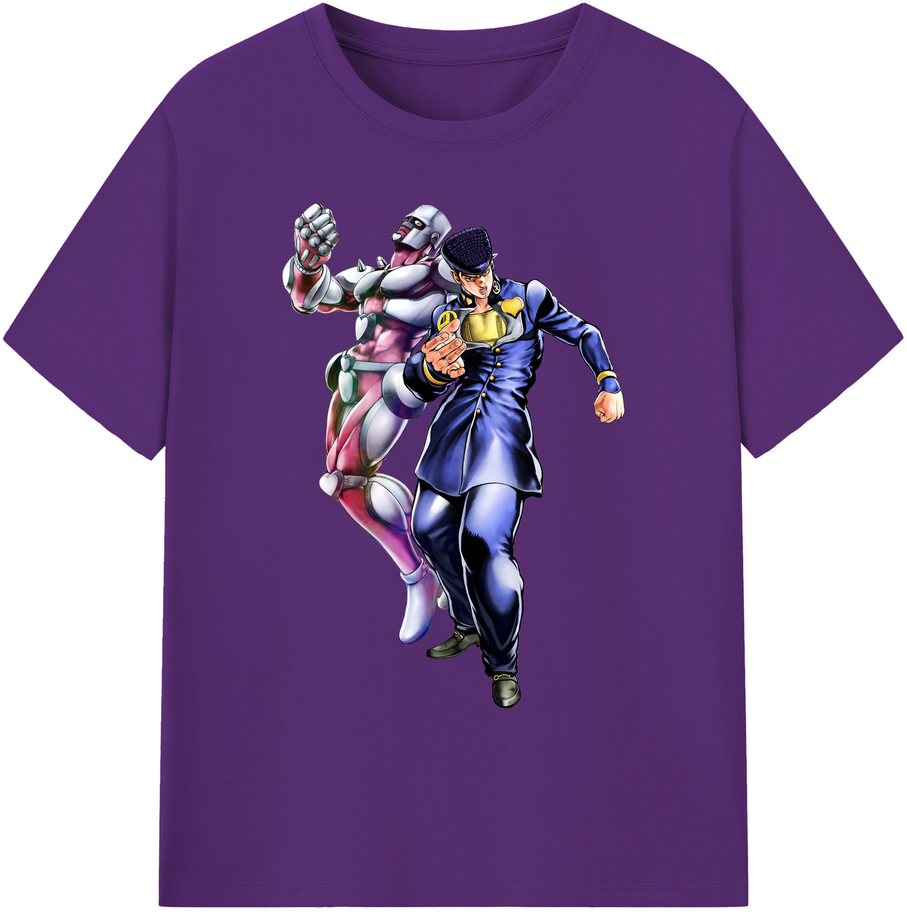 （画像用） ジョジョの奇妙な冒険 ひがしかた じょうすけ JoJo's Bizarre Adventure Higashikata Josuke 綿100％ メンズ半袖Tシャツ｜肌触りやわらか＆通気性