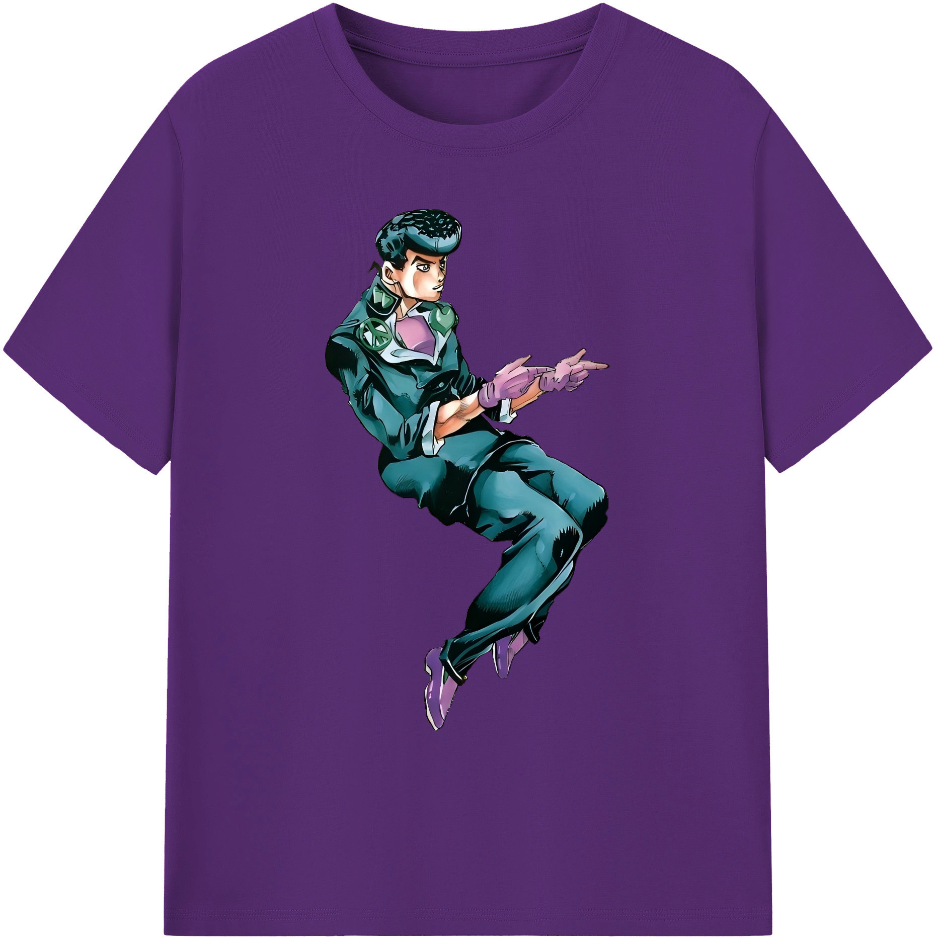 （画像用） ジョジョの奇妙な冒険 ひがしかた じょうすけ JoJo's Bizarre Adventure Higashikata Josuke 綿100％ メンズ半袖Tシャツ｜肌触りやわらか＆通気性