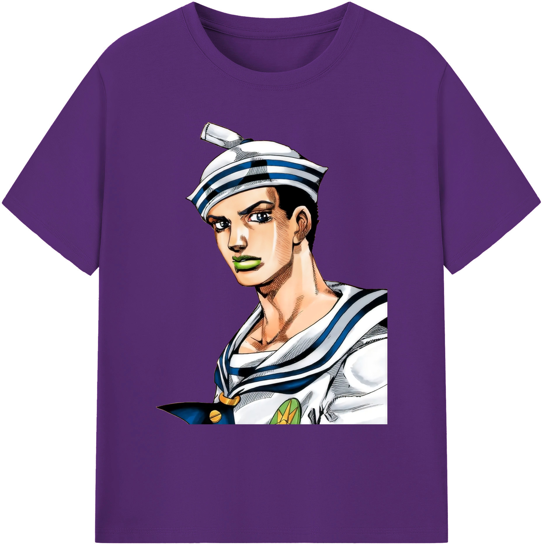 （画像用） ジョジョの奇妙な冒険 東方定助 JoJo's Bizarre Adventure Higashikata Josuke 綿100％ メンズ半袖Tシャツ｜肌触りやわらか＆通気性