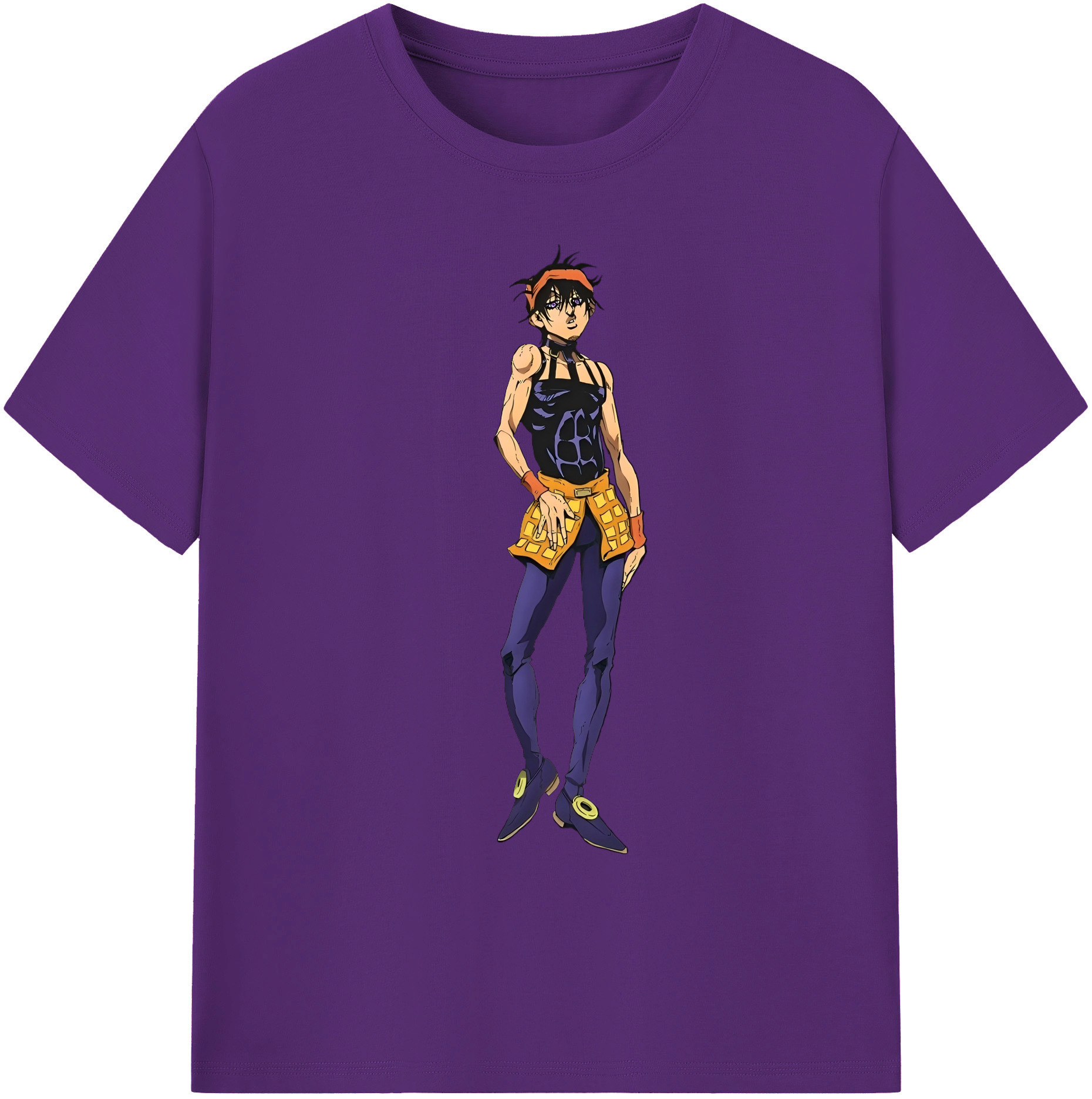 （画像用） ジョジョの奇妙な冒険 ナランチャ?ギルガ JoJo's Bizarre Adventure Narancia Ghirga 綿100％ メンズ半袖Tシャツ｜肌触りやわらか＆通気性