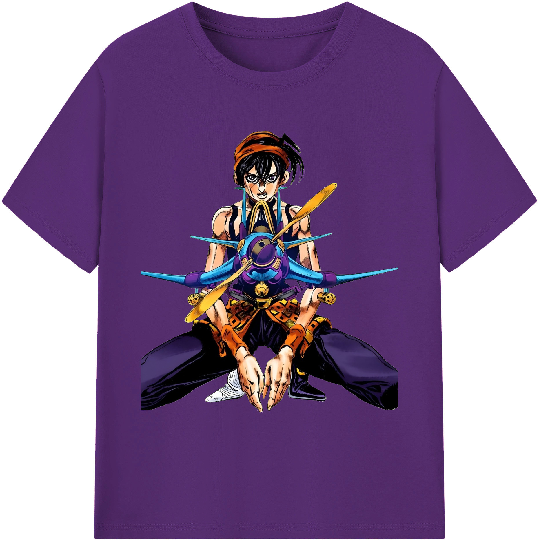 （画像用） ジョジョの奇妙な冒険 ナランチャ?ギルガ JoJo's Bizarre Adventure Narancia Ghirga 綿100％ メンズ半袖Tシャツ｜肌触りやわらか＆通気性