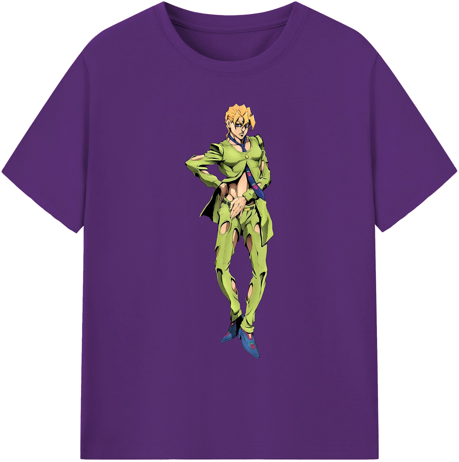 （画像用） ジョジョの奇妙な冒険 パンナコッタ?フー JoJo's Bizarre Adventure Pannacotta Fugo 綿100％ メンズ半袖Tシャツ｜肌触りやわらか＆通気性