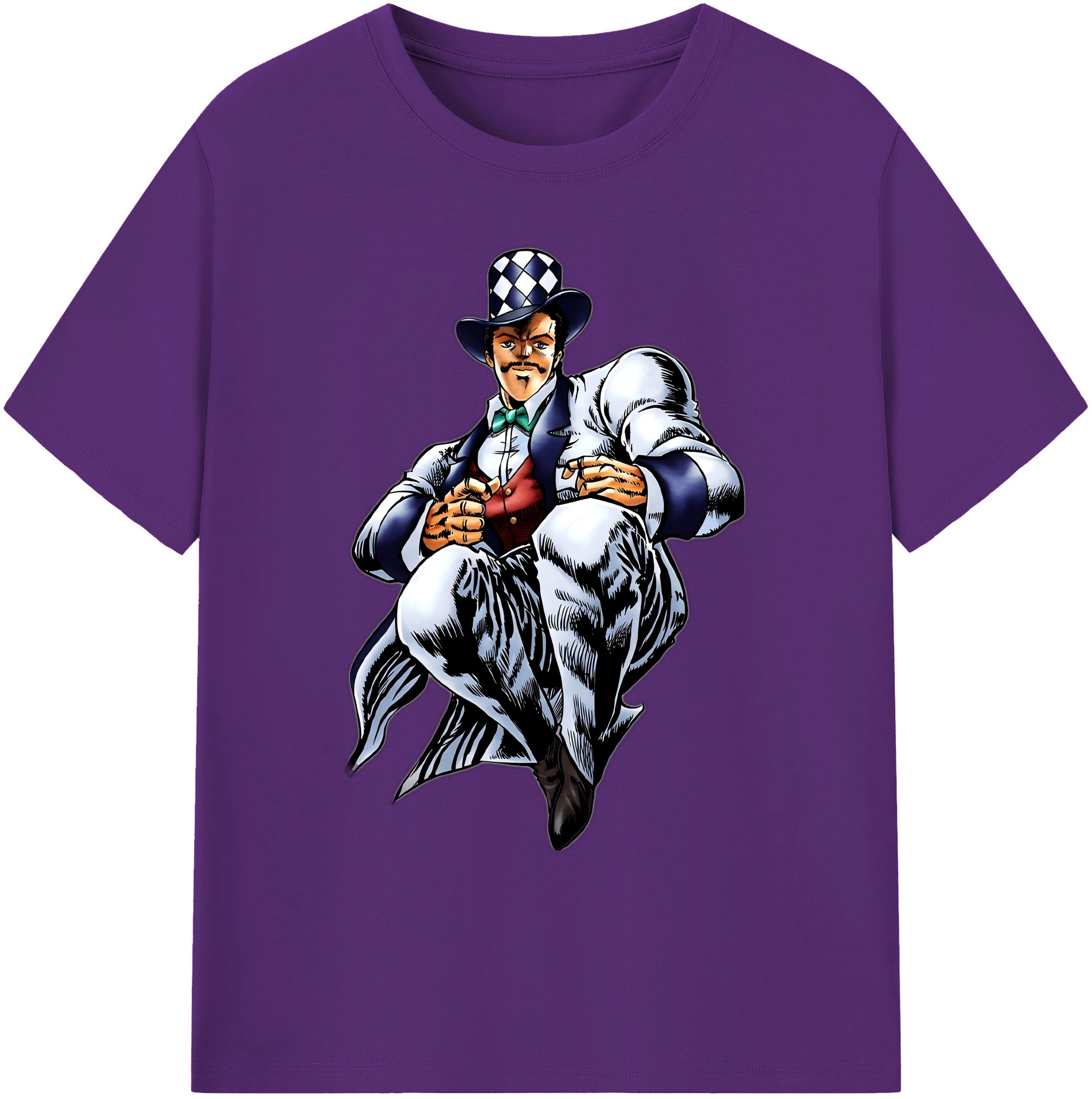 （画像用） ジョジョの奇妙な冒険 ウィル?アントニオ?ツェペリ JoJo's Bizarre Adventure Will Anthonio Zeppeli 綿100％ メンズ半袖Tシャツ｜肌触りやわらか＆通気性