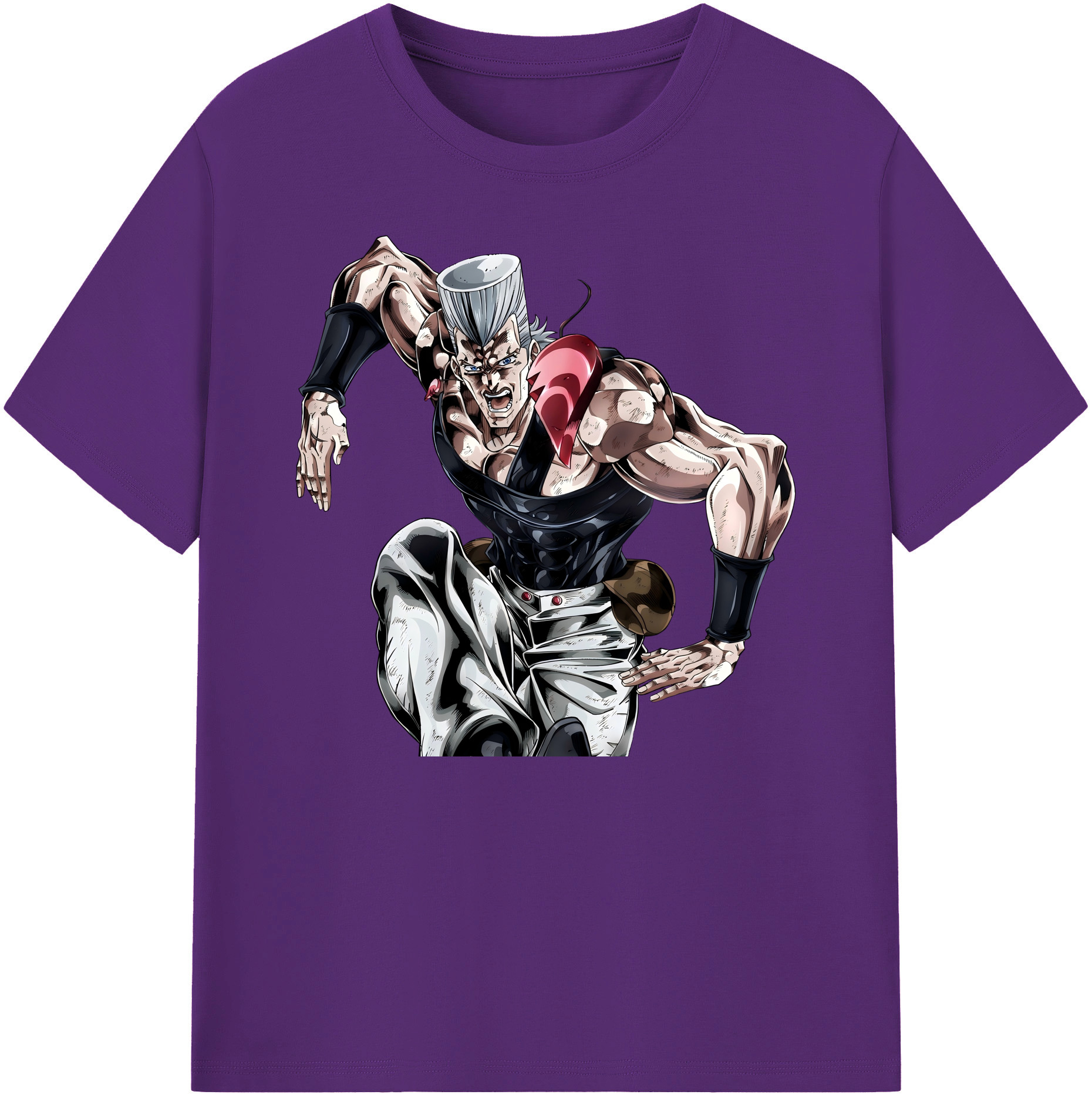 （画像用） ジョジョの奇妙な冒険 ジャン＝ピエール?ポルナレフ JoJo's Bizarre Adventure Jan Pierre Polnareff 綿100％ メンズ半袖Tシャツ｜肌触りやわらか＆通気性