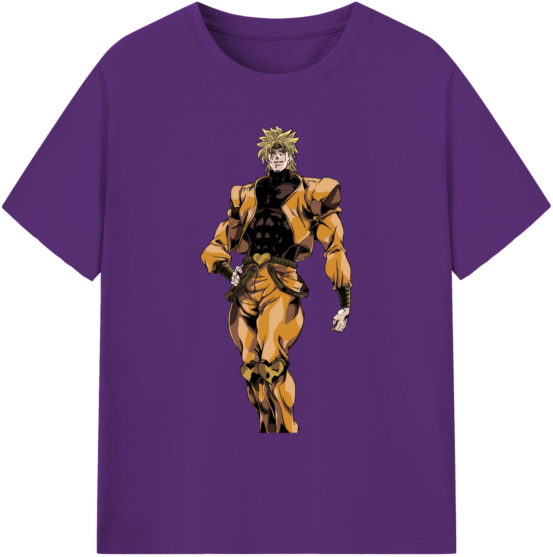 （画像用） ジョジョの奇妙な冒険 ディオ?ブランドー JoJo's Bizarre Adventure Dio Brando 綿100％ メンズ半袖Tシャツ｜肌触りやわらか＆通気性