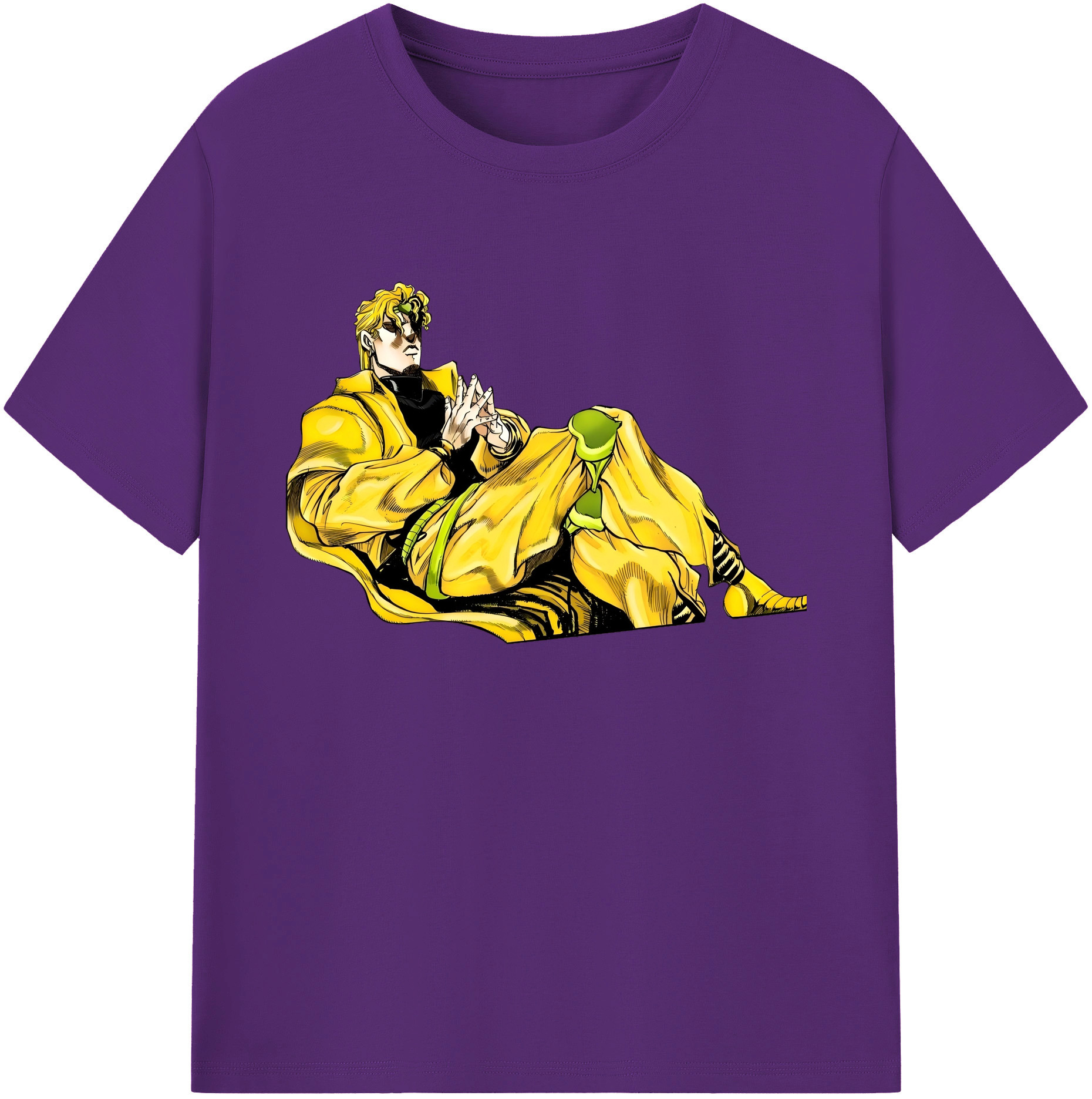（画像用） ジョジョの奇妙な冒険 ディオ?ブランドー JoJo's Bizarre Adventure Dio Brando 綿100％ メンズ半袖Tシャツ｜肌触りやわらか＆通気性