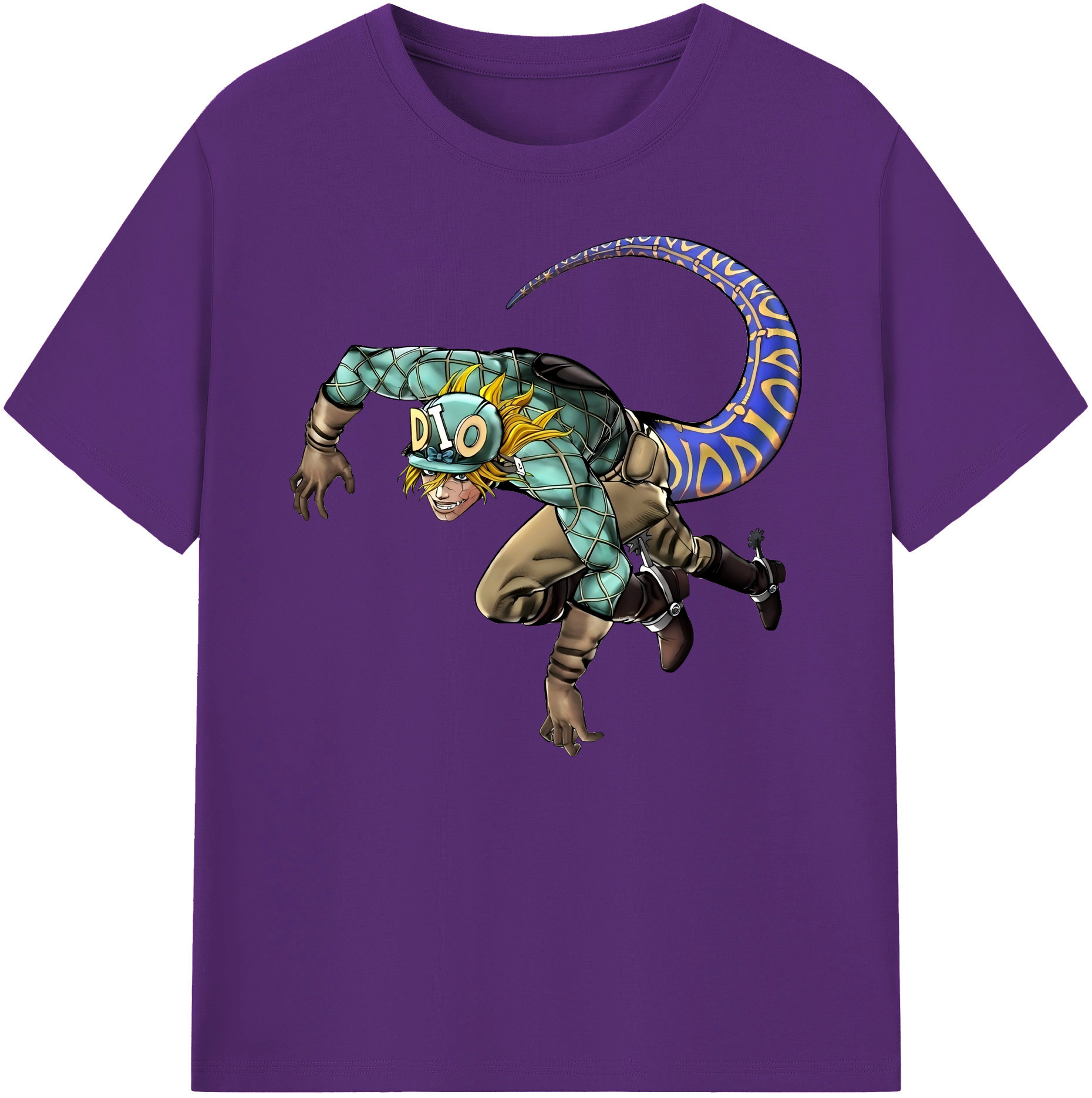（画像用） ジョジョの奇妙な冒険 ディオ?ブランドー JoJo's Bizarre Adventure Dio Brando 綿100％ メンズ半袖Tシャツ｜肌触りやわらか＆通気性