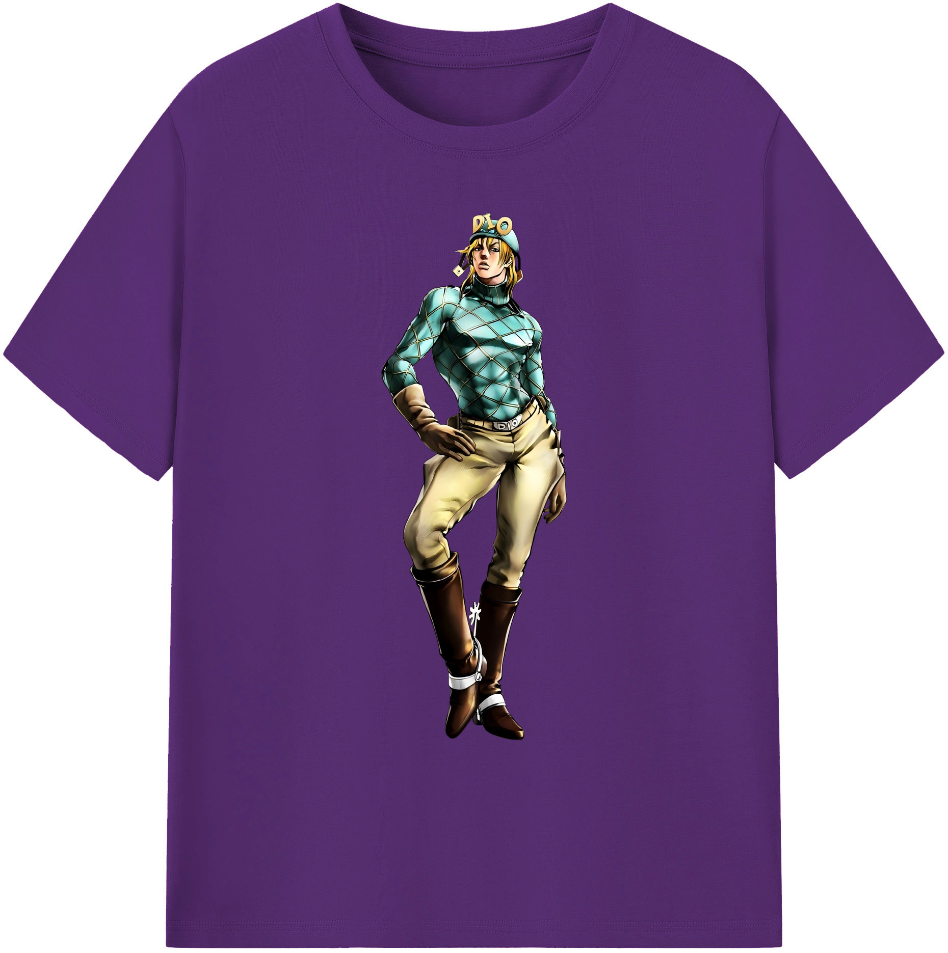 （画像用） ジョジョの奇妙な冒険 ディオ?ブランドー JoJo's Bizarre Adventure Dio Brando 綿100％ メンズ半袖Tシャツ｜肌触りやわらか＆通気性