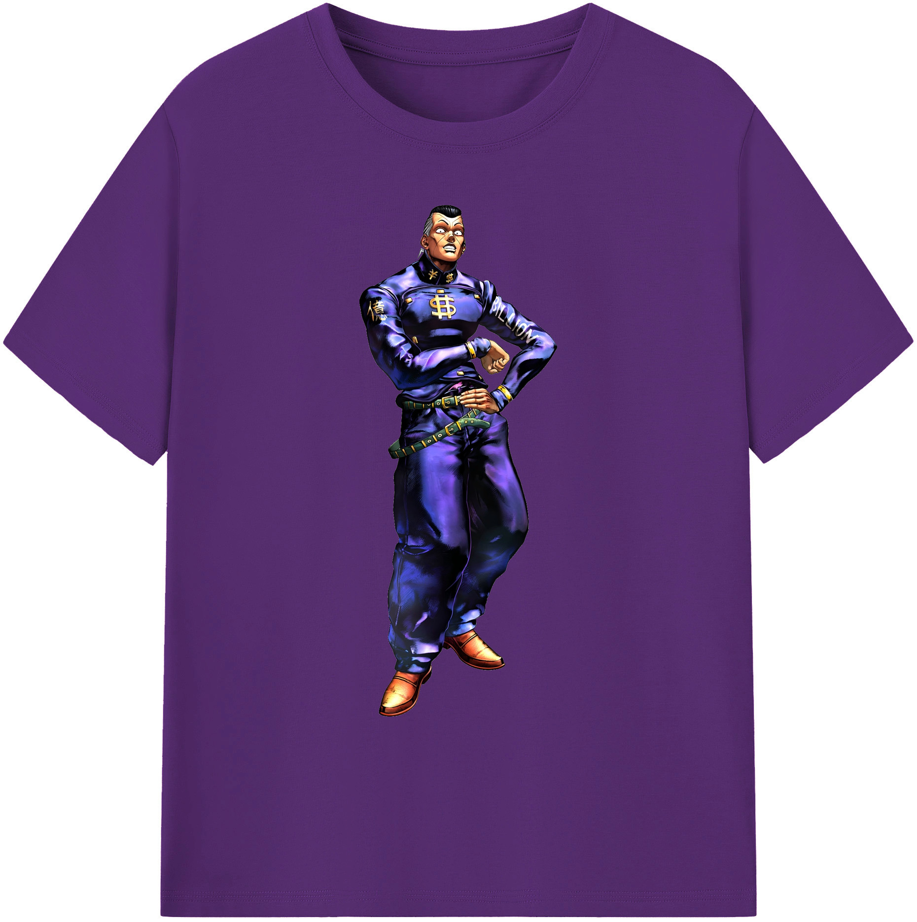 （画像用） ジョジョの奇妙な冒険 虹村億泰 にじむら おくやす JoJo's Bizarre Adventure Nijimura Okuyasu 綿100％ メンズ半袖Tシャツ｜肌触りやわらか＆通気性