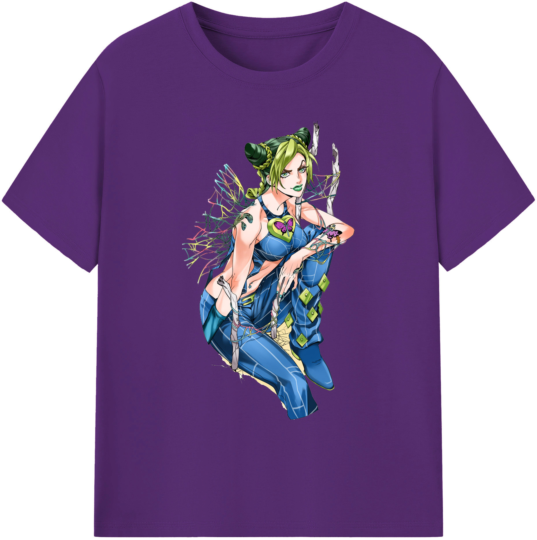 （画像用） "ジョジョの奇妙な冒険 くうじょう ジョリーン JoJo's Bizarre Adventure Jolyne Cujoh " 綿100％ メンズ半袖Tシャツ｜肌触りやわらか＆通気性