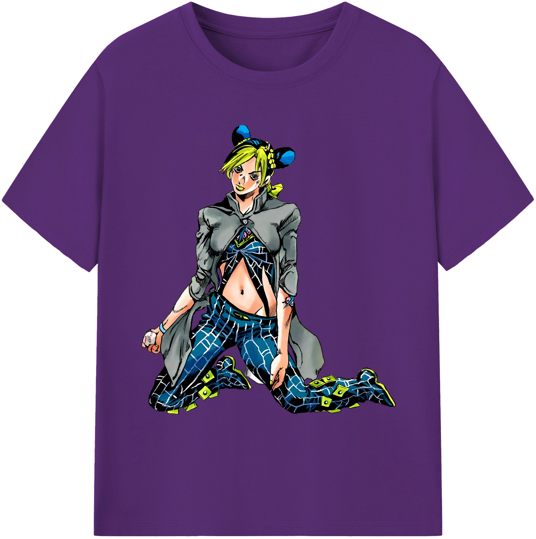 （画像用） "ジョジョの奇妙な冒険 くうじょう ジョリーン JoJo's Bizarre Adventure Jolyne Cujoh " 綿100％ メンズ半袖Tシャツ｜肌触りやわらか＆通気性