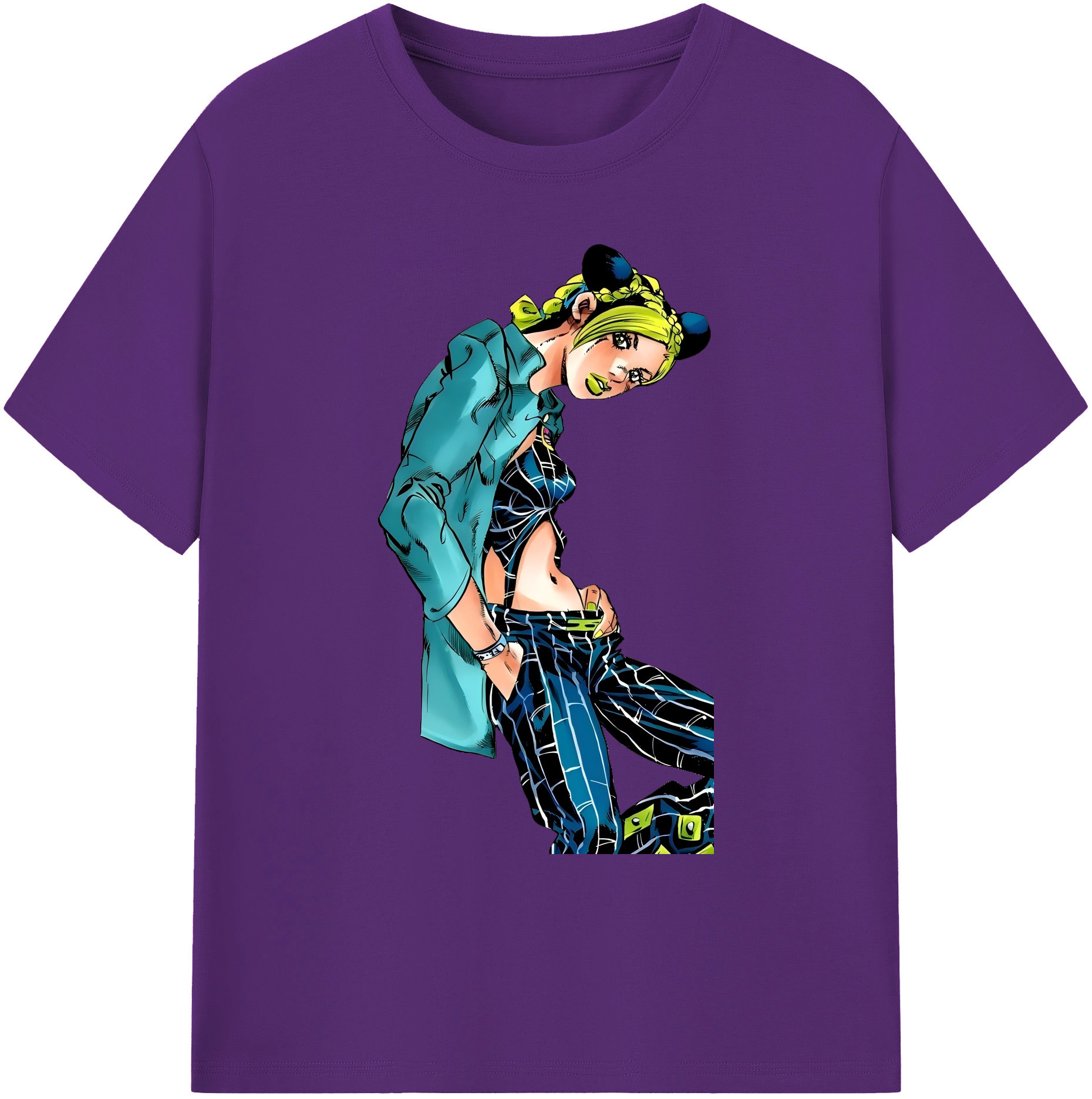 （画像用） "ジョジョの奇妙な冒険 くうじょう ジョリーン JoJo's Bizarre Adventure Jolyne Cujoh " 綿100％ メンズ半袖Tシャツ｜肌触りやわらか＆通気性