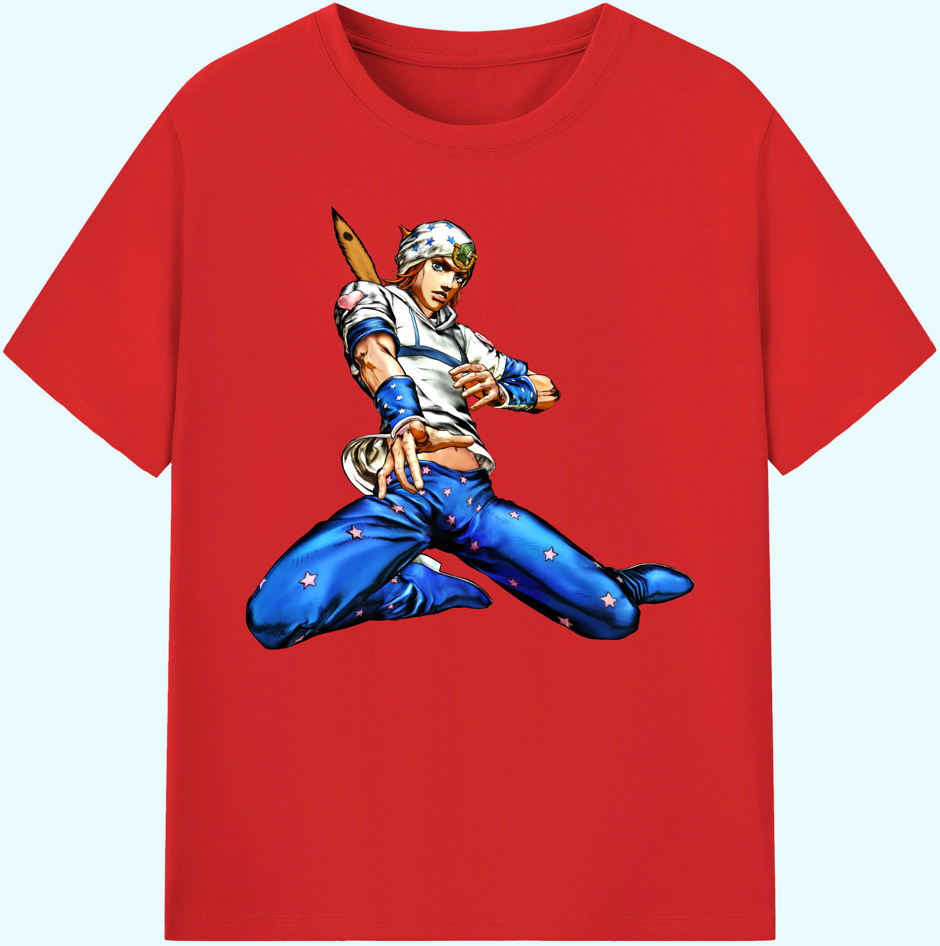 （画像用） ジョジョの奇妙な冒険 ジョナサン?ジョースター JoJo's Bizarre Adventure Jonathan Joestar 綿100％ メンズ半袖Tシャツ｜肌触りやわらか＆通気性