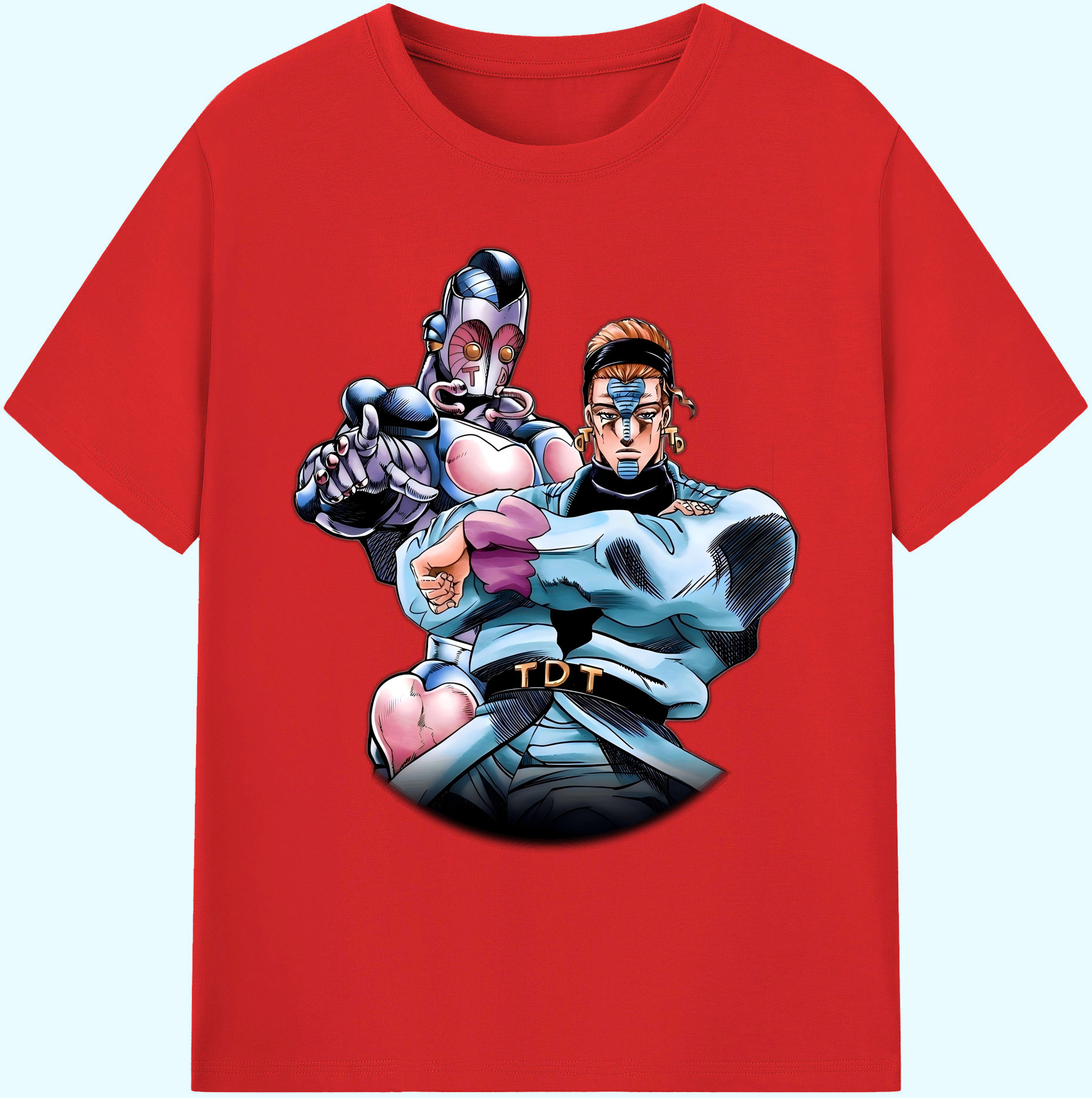 （画像用） ジョジョの奇妙な冒険 ひがしかた じょうすけ JoJo's Bizarre Adventure Higashikata Josuke 綿100％ メンズ半袖Tシャツ｜肌触りやわらか＆通気性