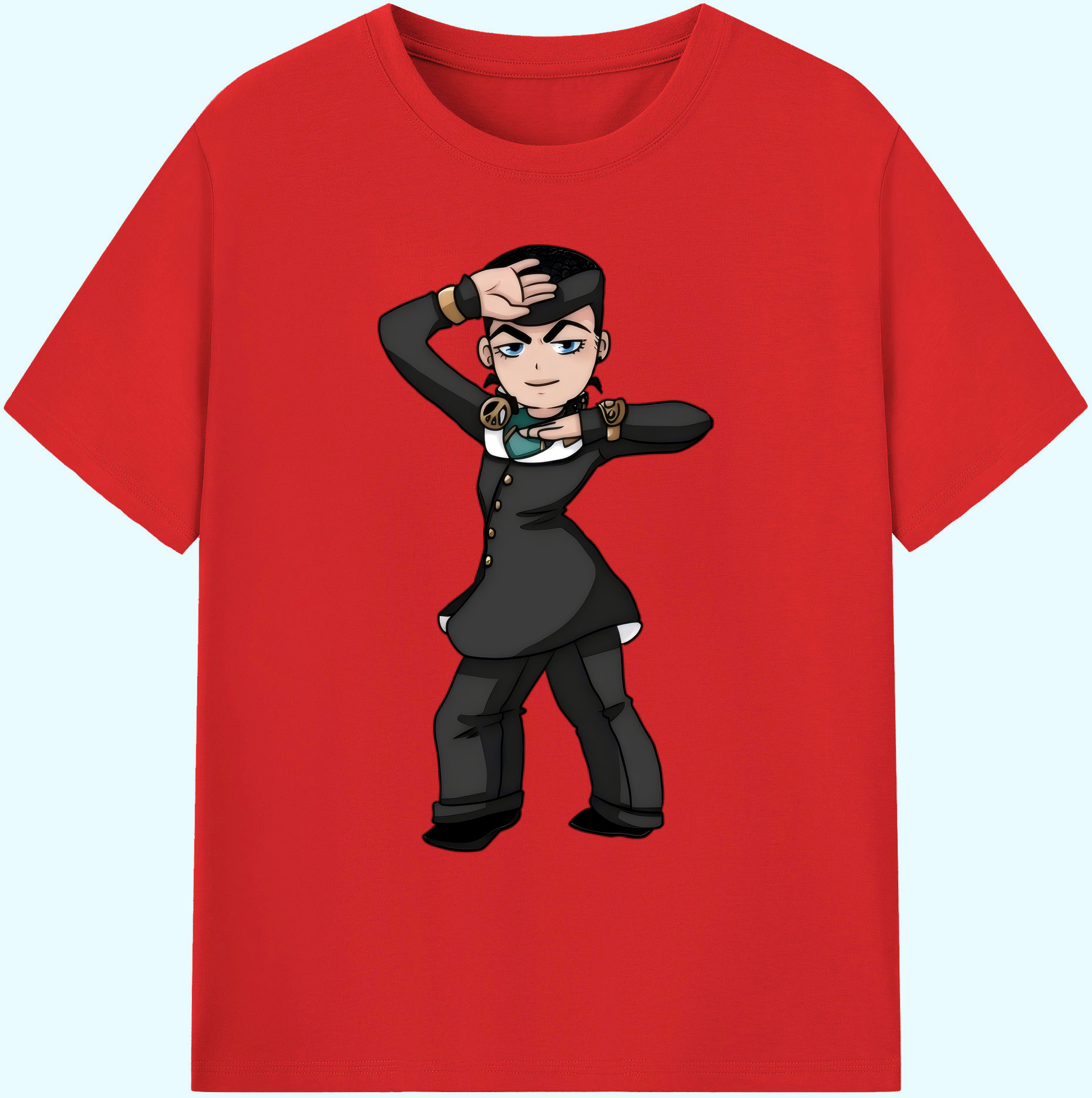 （画像用） ジョジョの奇妙な冒険 ひがしかた じょうすけ JoJo's Bizarre Adventure Higashikata Josuke 綿100％ メンズ半袖Tシャツ｜肌触りやわらか＆通気性