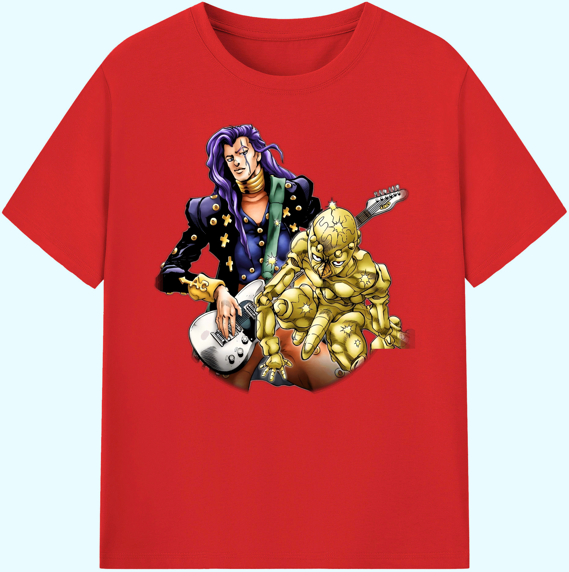 （画像用） ジョジョの奇妙な冒険 おといし あきら JoJo's Bizarre Adventure Akira Otoishi 綿100％ メンズ半袖Tシャツ｜肌触りやわらか＆通気性