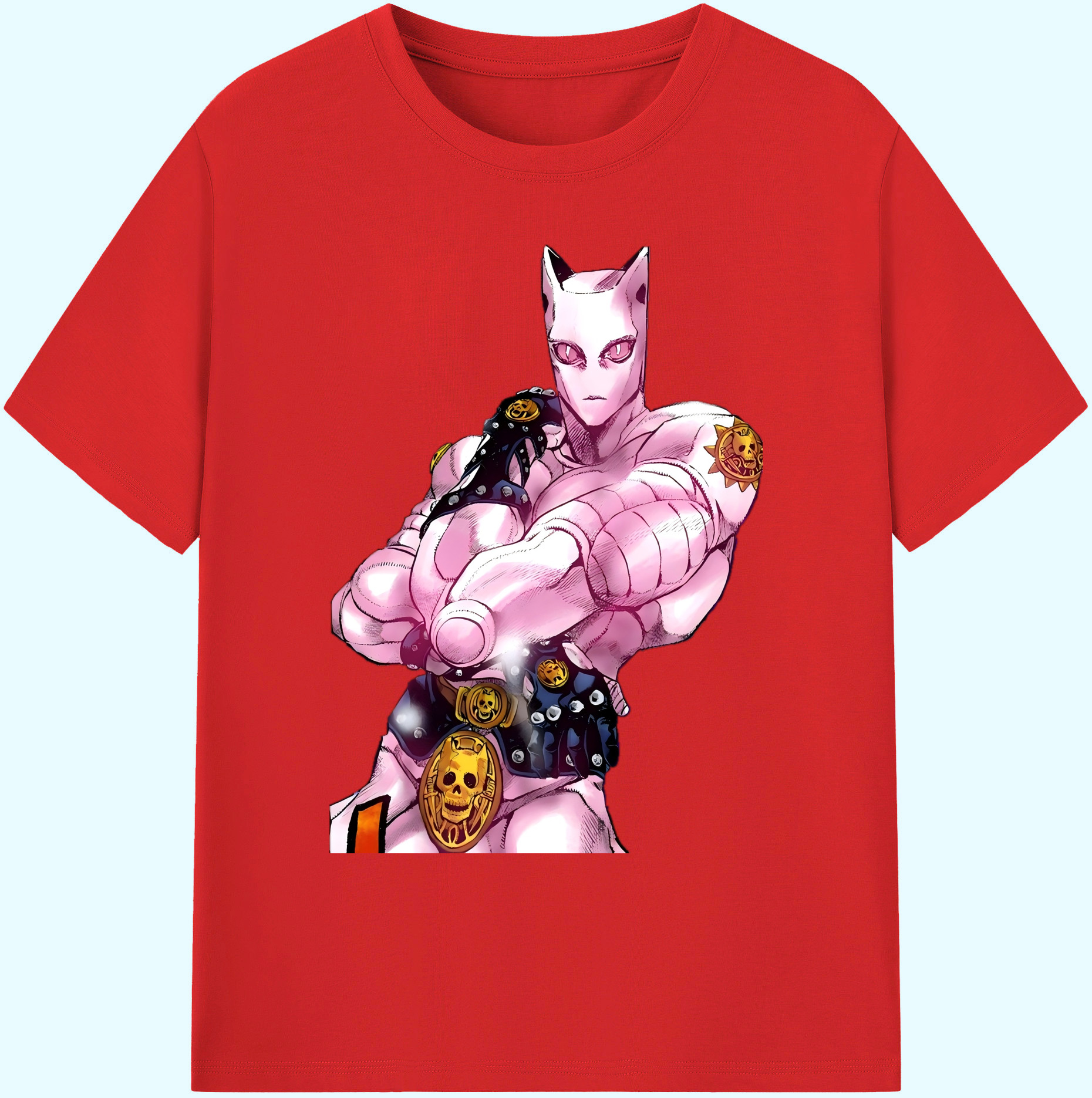 （画像用） ジョジョの奇妙な冒険 きら よしかげ JoJo's Bizarre Adventure Kira Yoshikage 綿100％ メンズ半袖Tシャツ｜肌触りやわらか＆通気性
