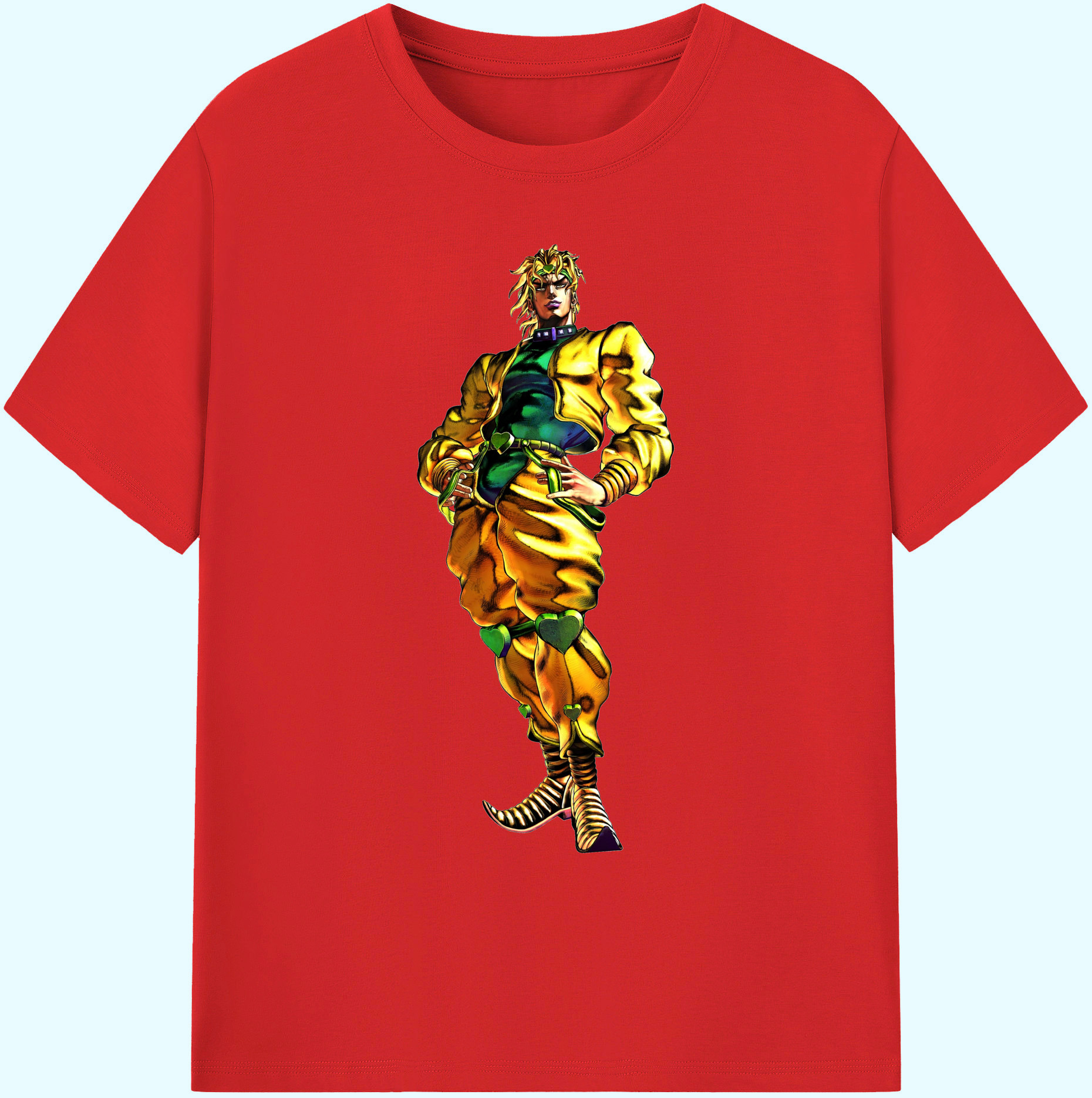 （画像用） ジョジョの奇妙な冒険 ディオ?ブランドー JoJo's Bizarre Adventure Dio Brando 綿100％ メンズ半袖Tシャツ｜肌触りやわらか＆通気性