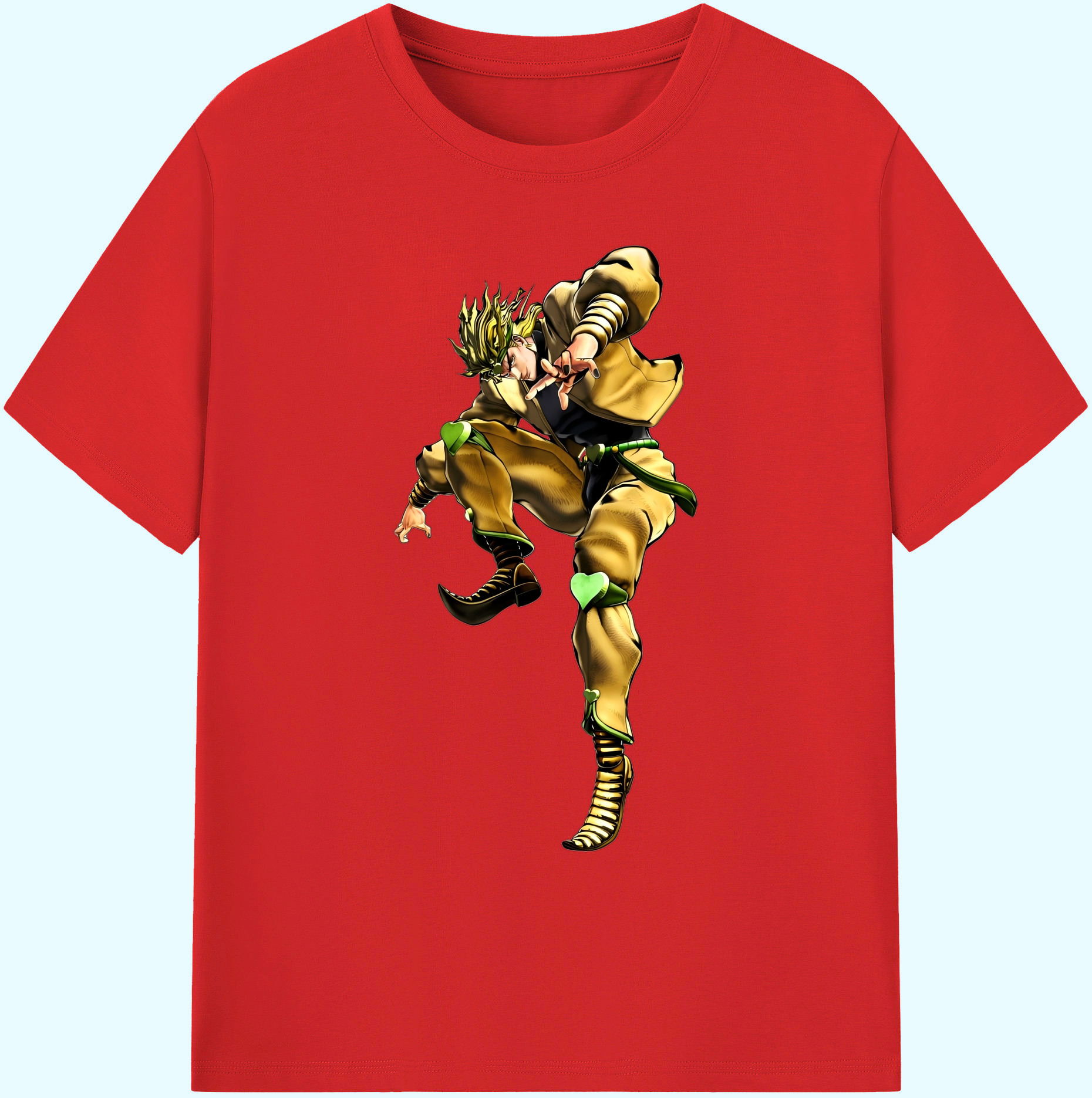（画像用） ジョジョの奇妙な冒険 ディオ?ブランドー JoJo's Bizarre Adventure Dio Brando 綿100％ メンズ半袖Tシャツ｜肌触りやわらか＆通気性
