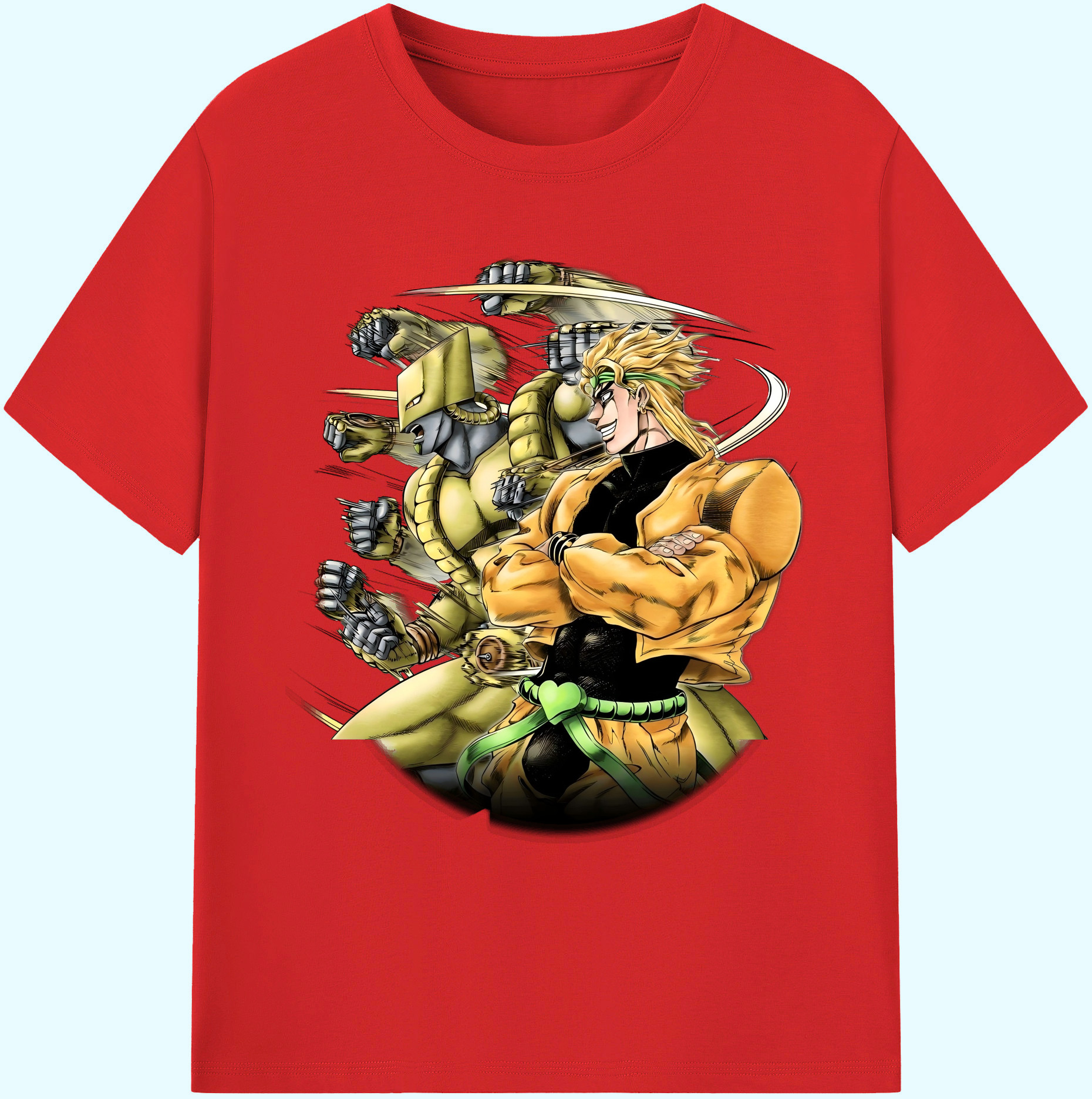 （画像用） ジョジョの奇妙な冒険 ディオ?ブランドー JoJo's Bizarre Adventure Dio Brando 綿100％ メンズ半袖Tシャツ｜肌触りやわらか＆通気性