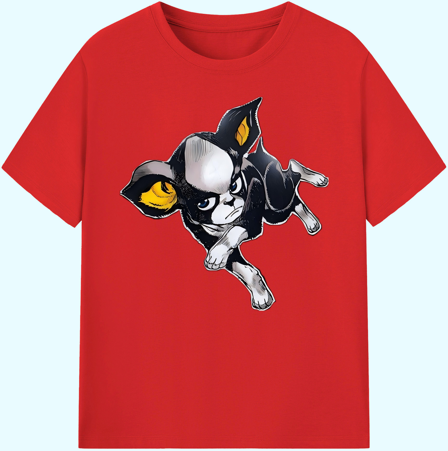 （画像用） ジョジョの奇妙な冒険 イギー JoJo's Bizarre Adventure Iggy 綿100％ メンズ半袖Tシャツ｜肌触りやわらか＆通気性