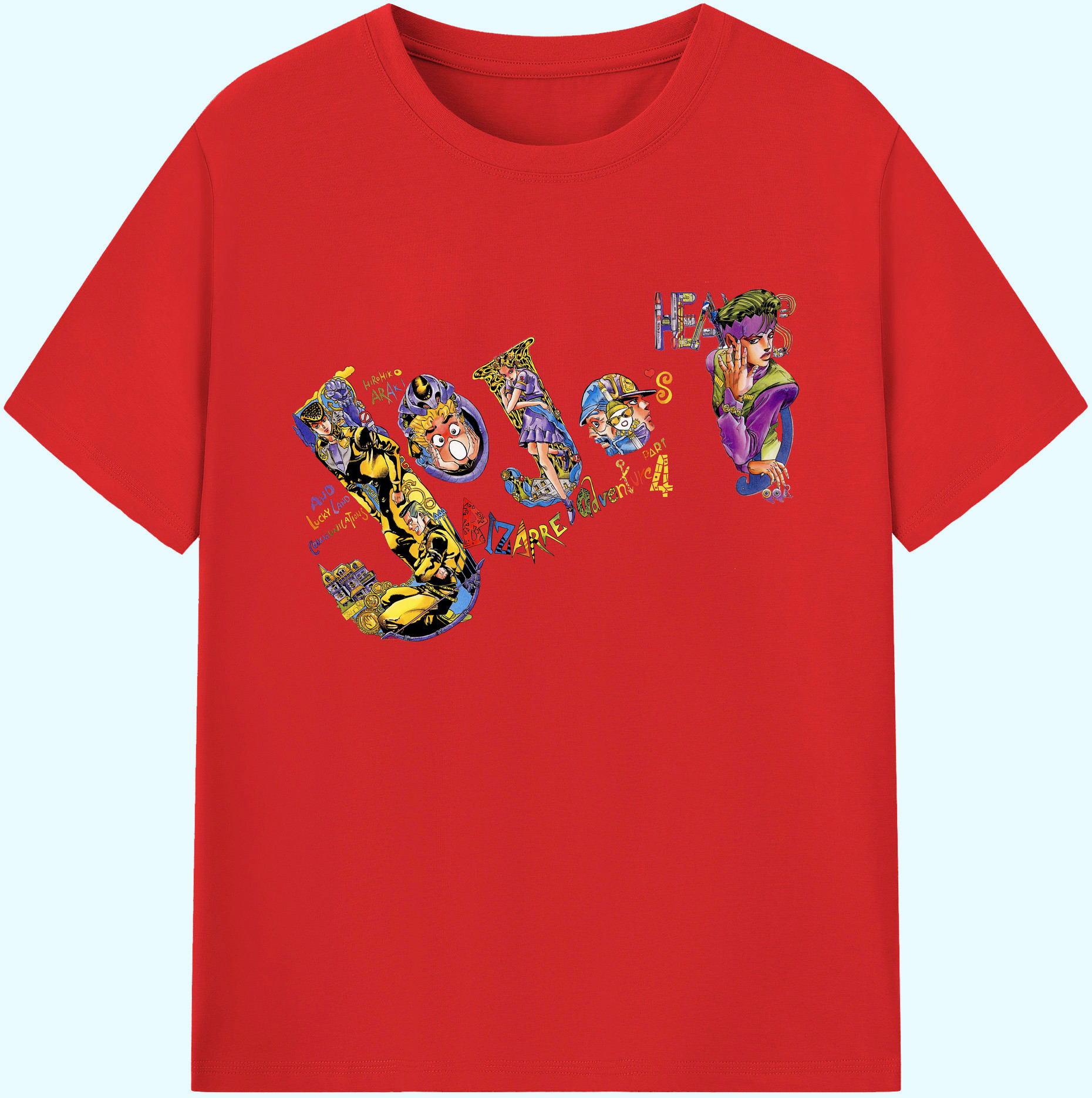 （画像用） ジョジョの奇妙な冒険 JoJo's Bizarre Adventure 綿100％ メンズ半袖Tシャツ｜肌触りやわらか＆通気性