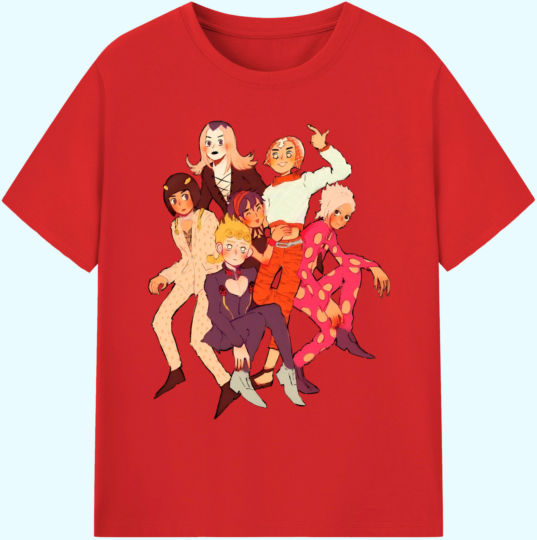 （画像用） ジョジョの奇妙な冒険 JoJo's Bizarre Adventure 綿100％ メンズ半袖Tシャツ｜肌触りやわらか＆通気性