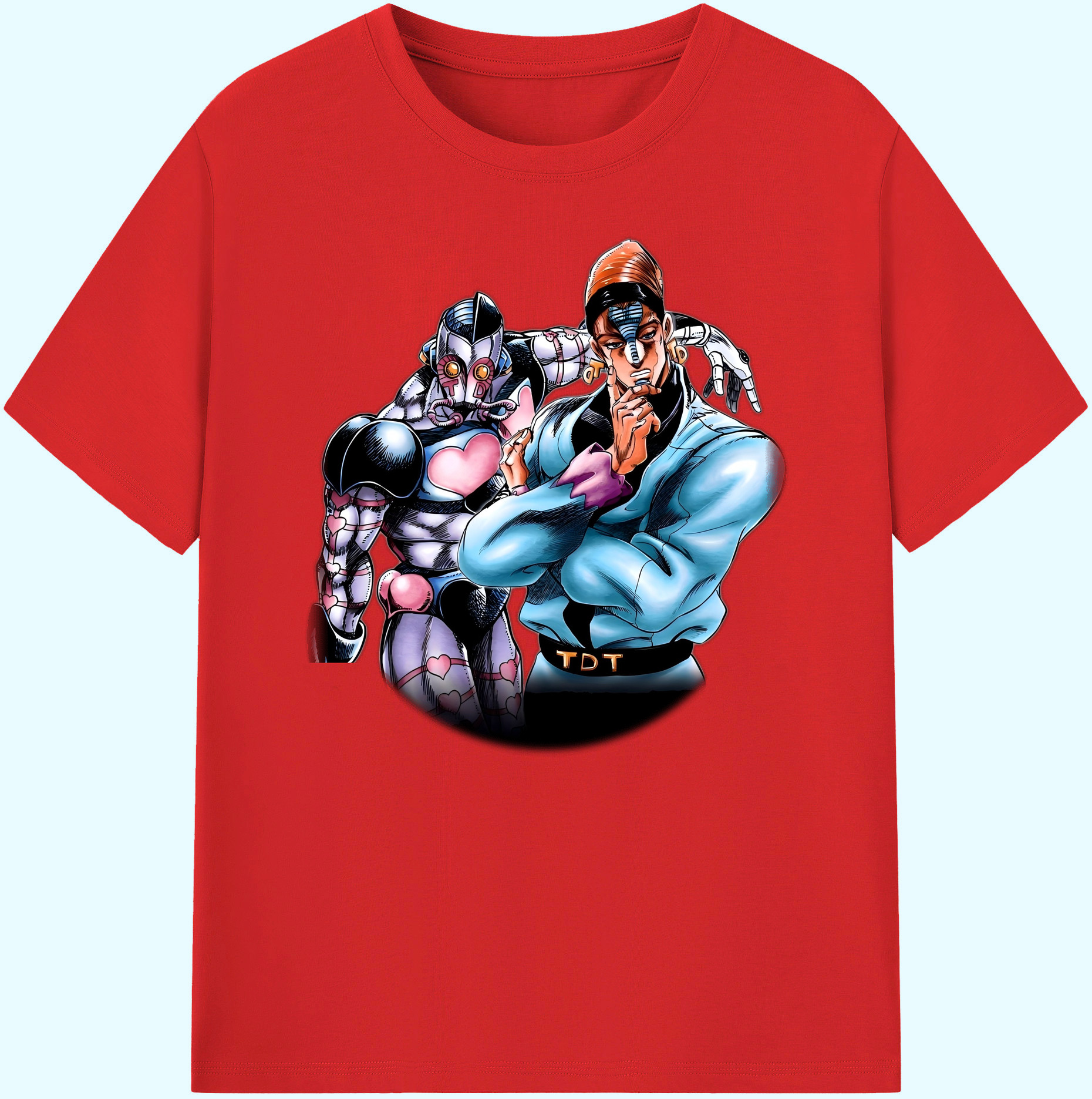 （画像用） ジョジョの奇妙な冒険 ひがしかた じょうすけ JoJo's Bizarre Adventure Higashikata Josuke 綿100％ メンズ半袖Tシャツ｜肌触りやわらか＆通気性