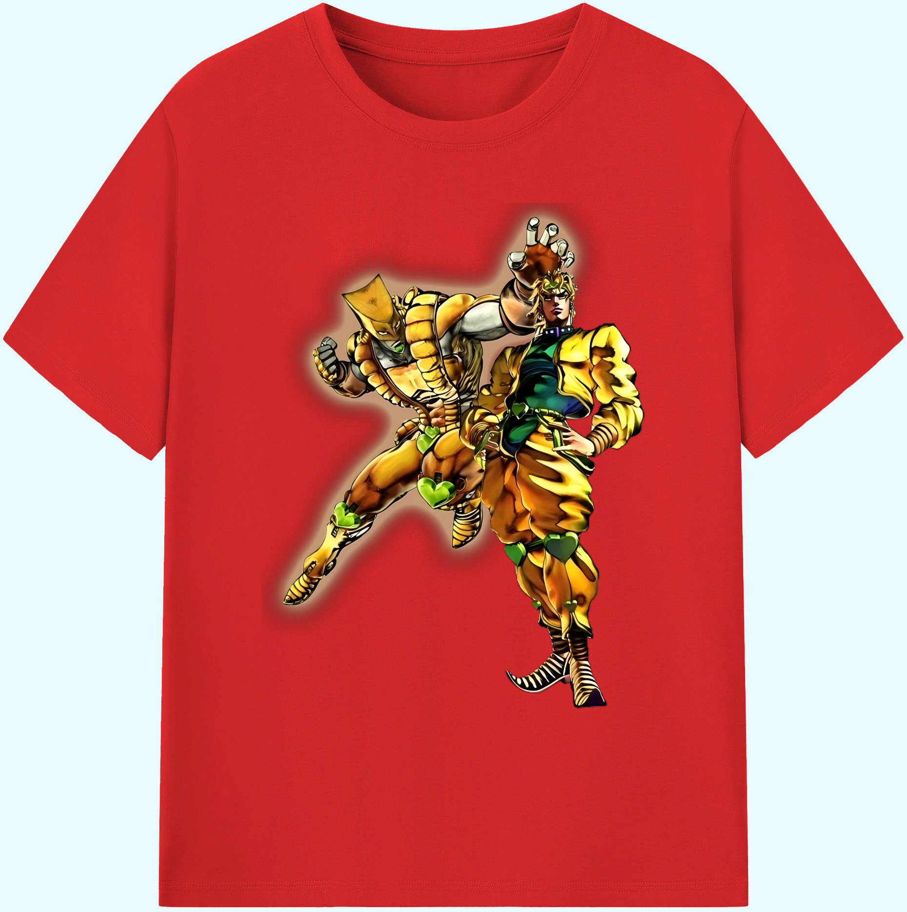（画像用） ジョジョの奇妙な冒険 ディオ?ブランドー JoJo's Bizarre Adventure Dio Brando 綿100％ メンズ半袖Tシャツ｜肌触りやわらか＆通気性