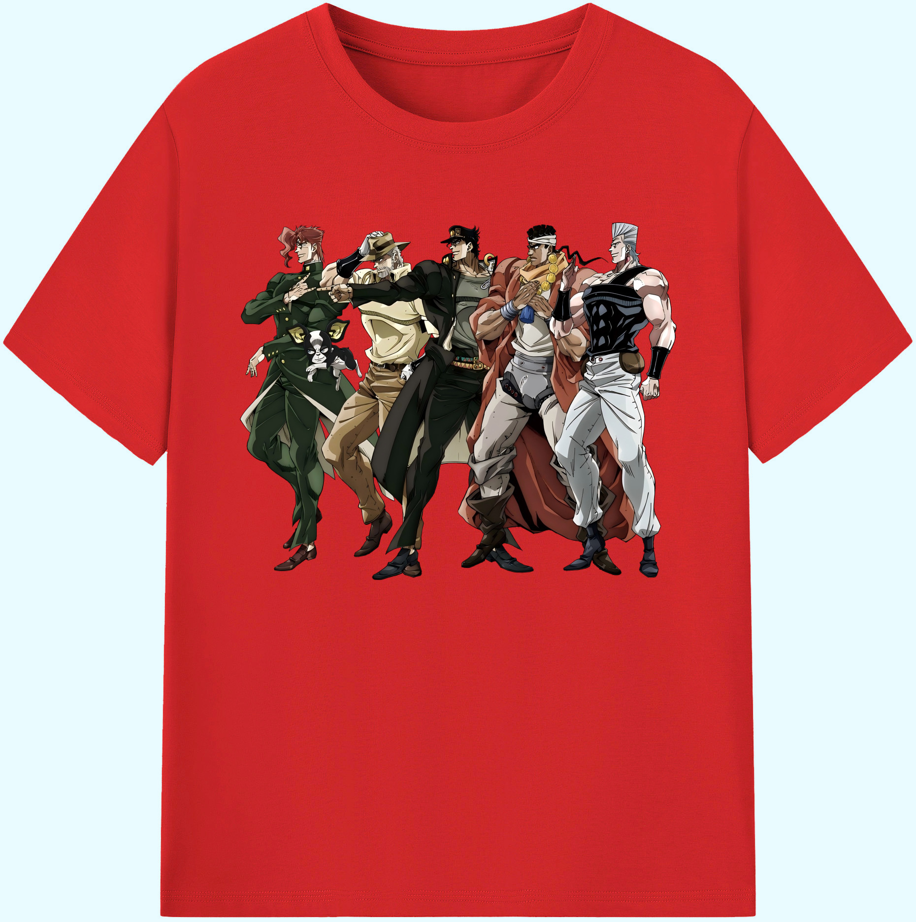 （画像用） ジョジョの奇妙な冒険 JoJo's Bizarre Adventure 綿100％ メンズ半袖Tシャツ｜肌触りやわらか＆通気性