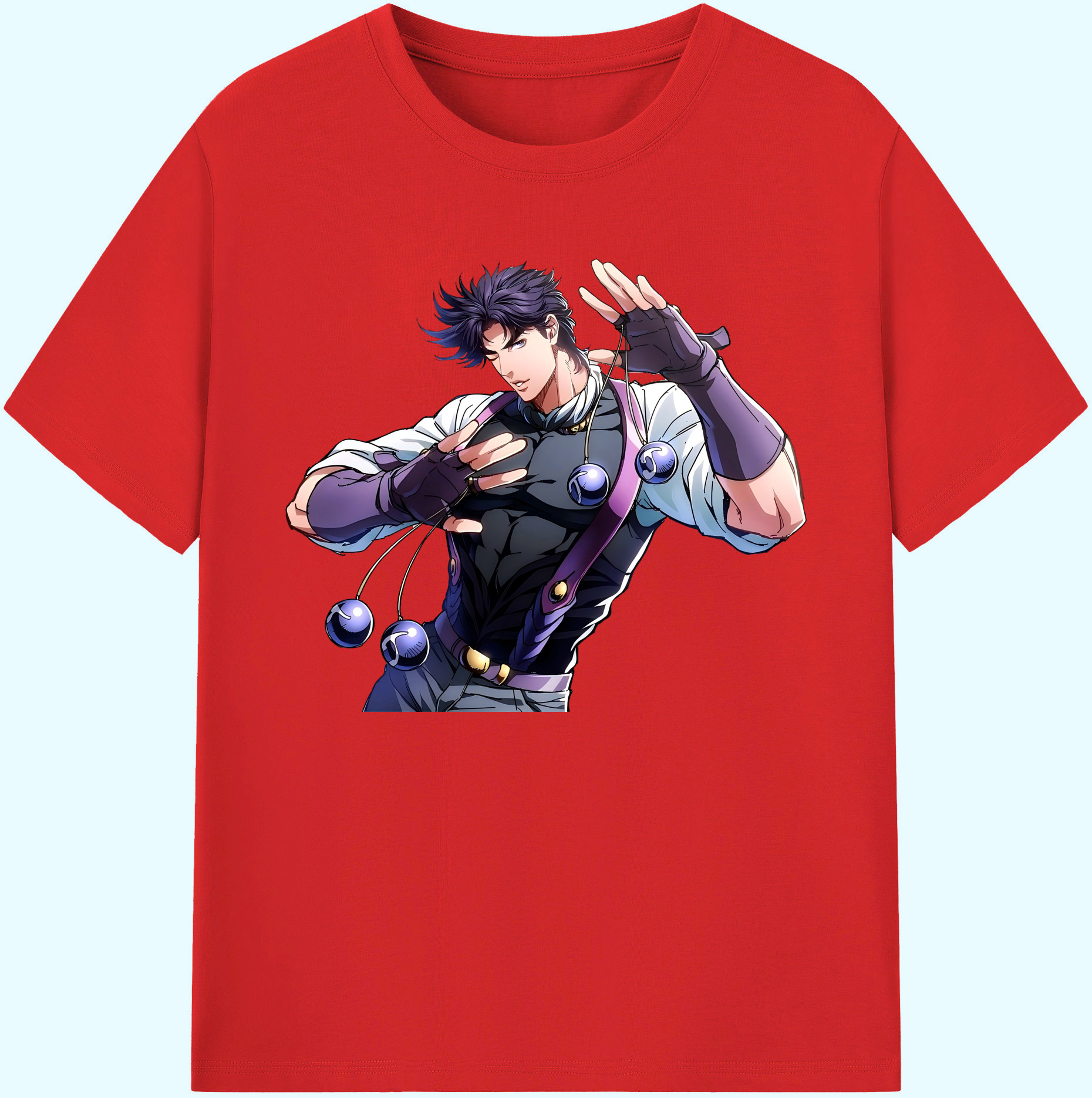 （画像用） ジョジョの奇妙な冒険 JoJo's Bizarre Adventure 綿100％ メンズ半袖Tシャツ｜肌触りやわらか＆通気性