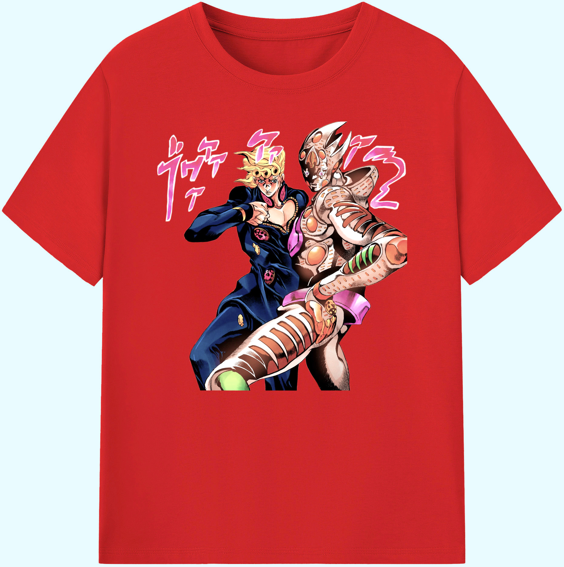 （画像用） ジョジョの奇妙な冒険 ジョルノ?ジョバァーナ JoJo's Bizarre Adventure Giorno Giovanna 綿100％ メンズ半袖Tシャツ｜肌触りやわらか＆通気性