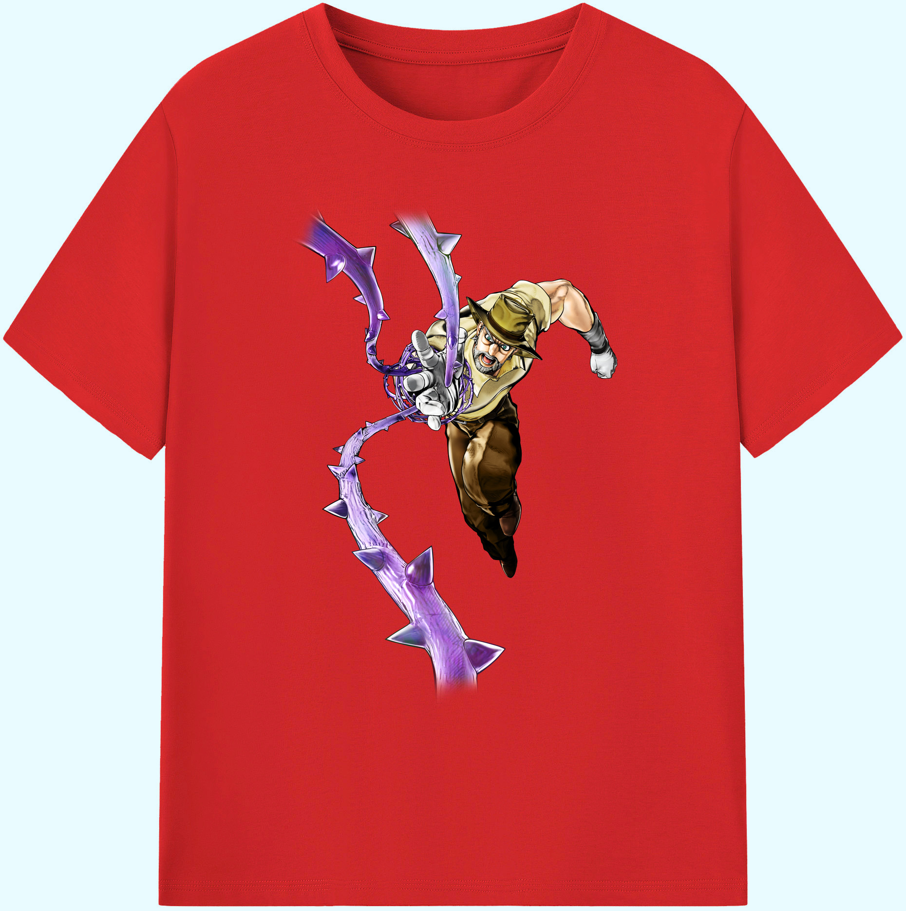 （画像用） ジョジョの奇妙な冒険 ジョセフ?ジョースター JoJo's Bizarre Adventure Joseph Joestar 綿100％ メンズ半袖Tシャツ｜肌触りやわらか＆通気性