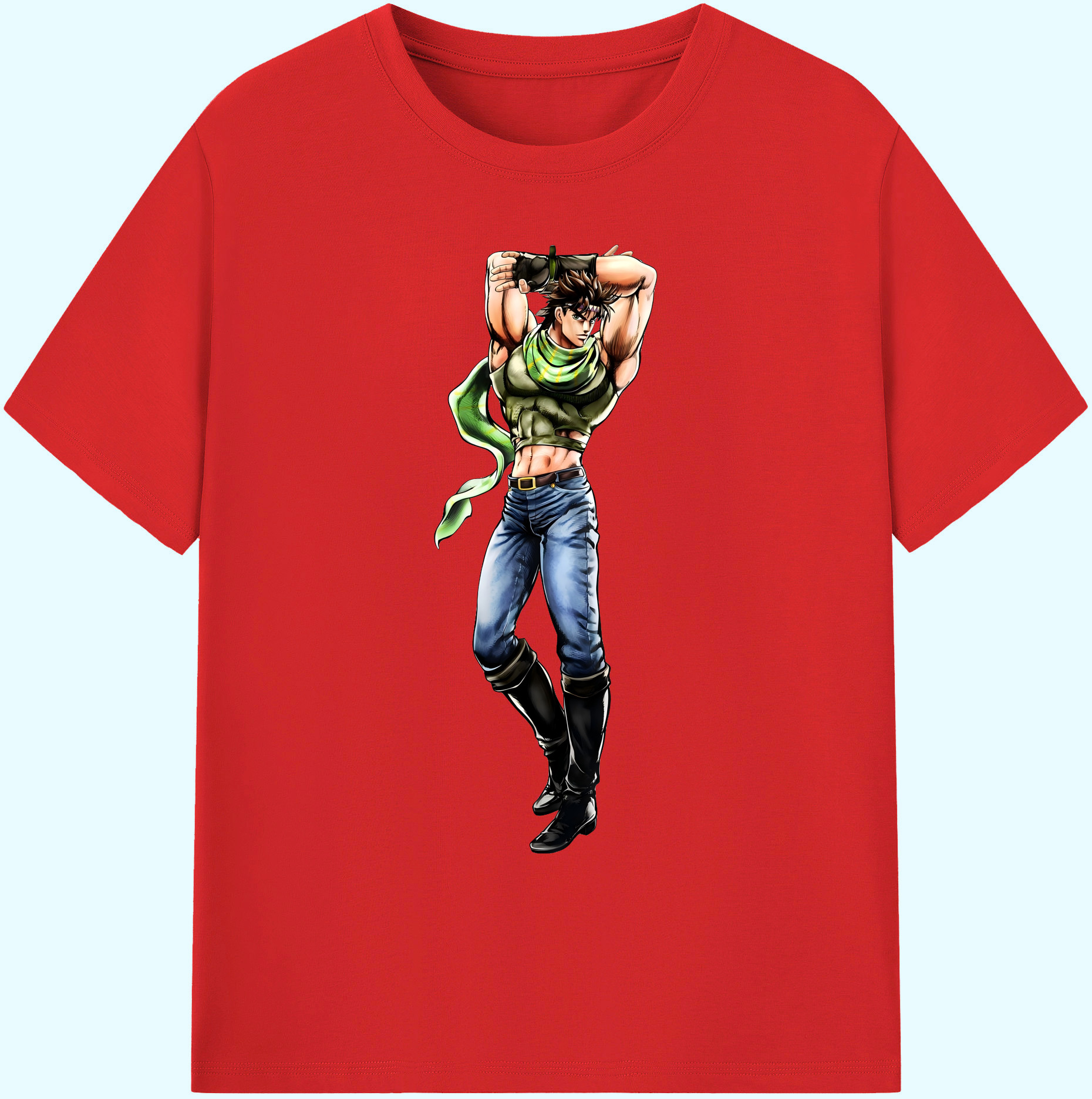 （画像用） ジョジョの奇妙な冒険 ジョセフ?ジョースター JoJo's Bizarre Adventure Joseph Joestar 綿100％ メンズ半袖Tシャツ｜肌触りやわらか＆通気性