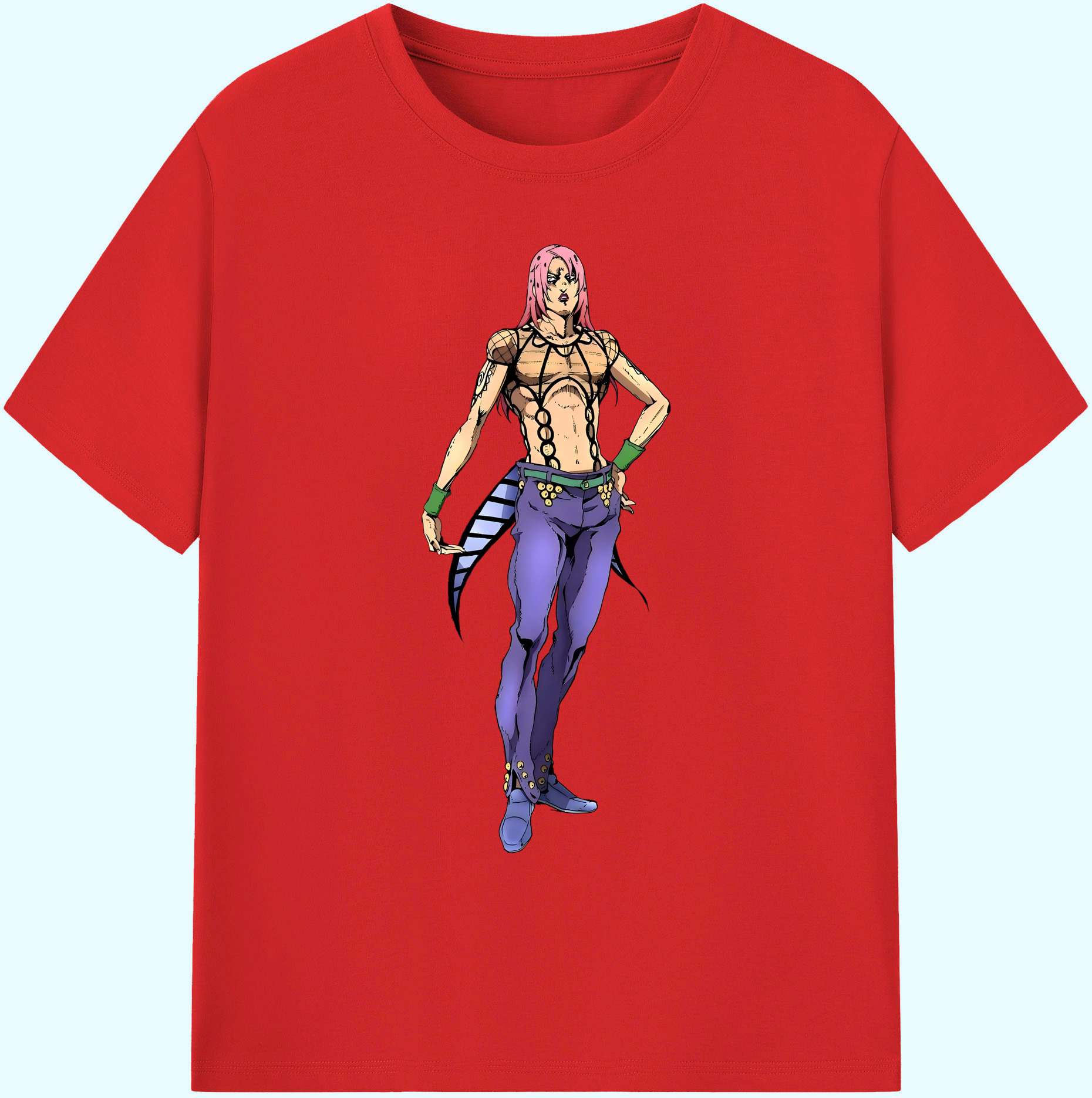 （画像用） ジョジョの奇妙な冒険 ビネガー?ドッピオ JoJo's Bizarre Adventure Vinegar Doppio 綿100％ メンズ半袖Tシャツ｜肌触りやわらか＆通気性