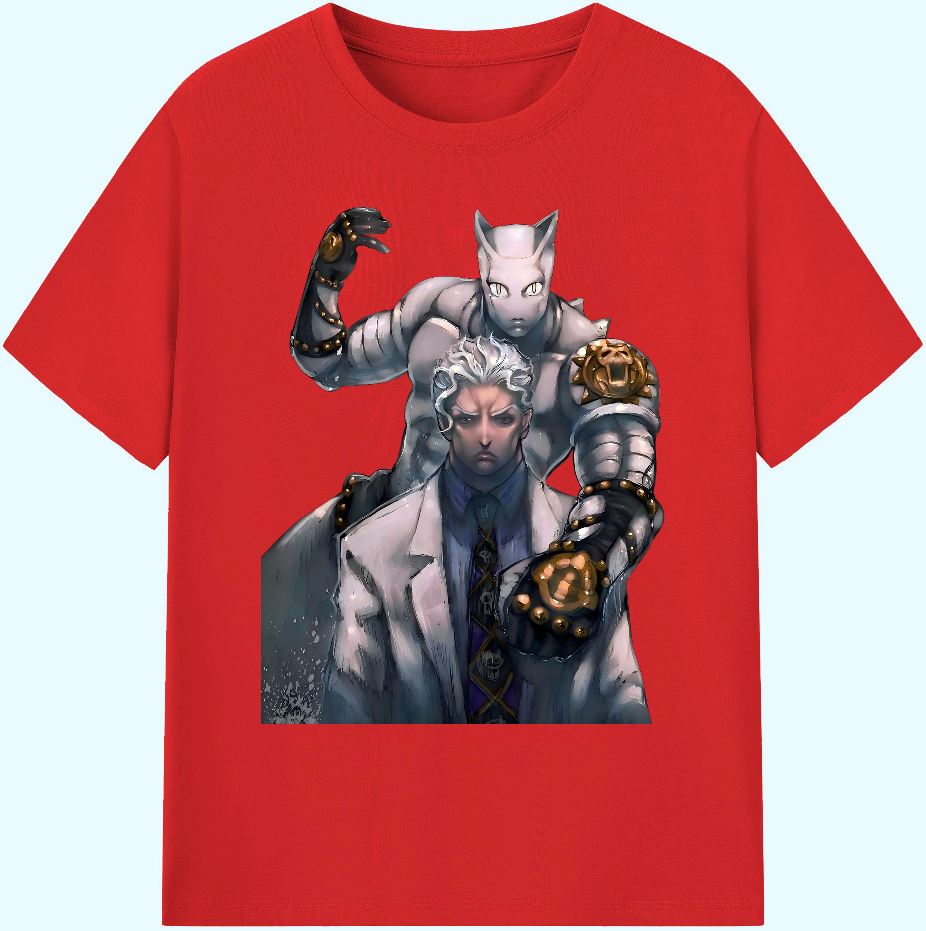 （画像用） ジョジョの奇妙な冒険 きら よしかげ JoJo's Bizarre Adventure Kira Yoshikage 綿100％ メンズ半袖Tシャツ｜肌触りやわらか＆通気性