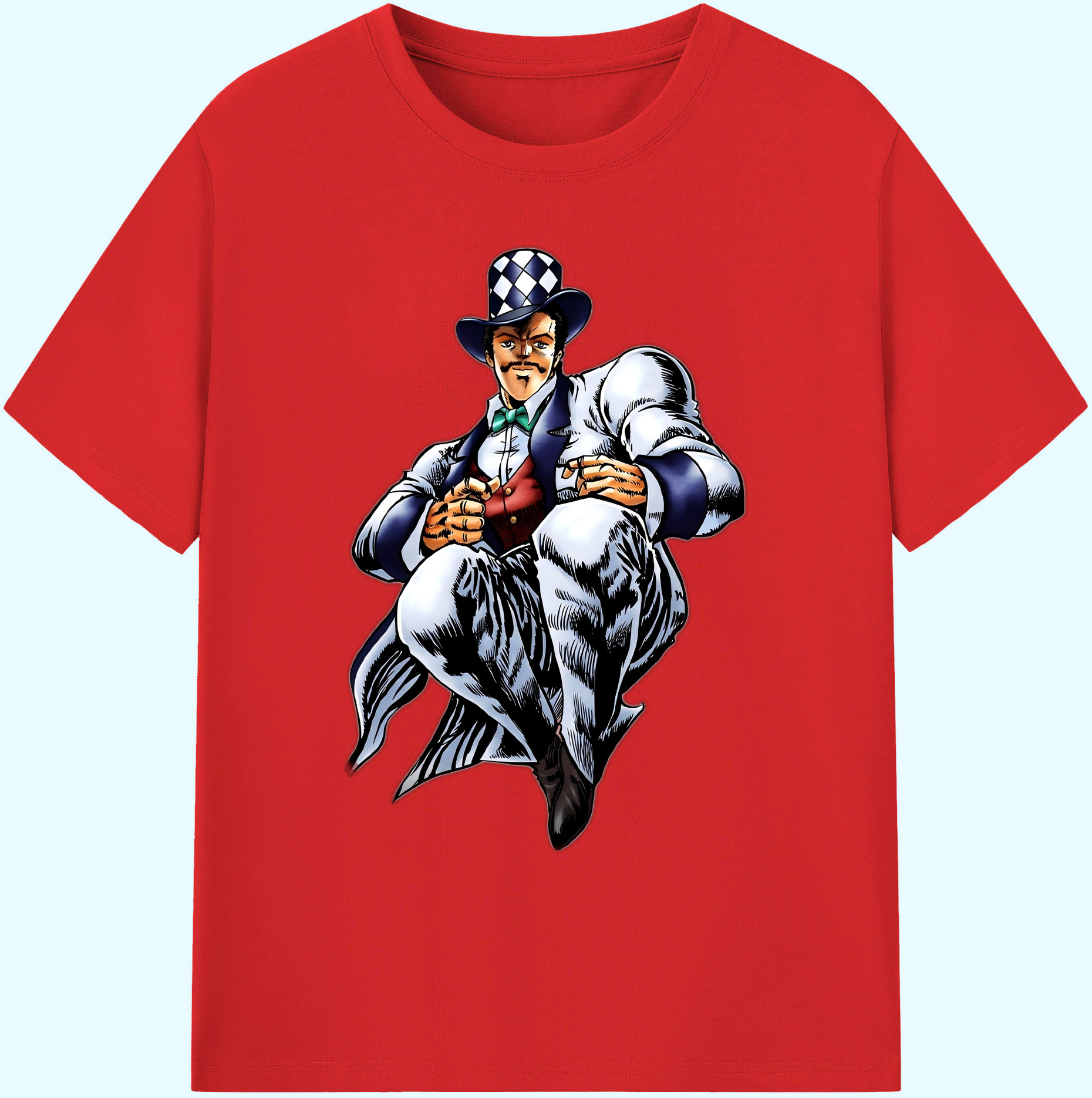 （画像用） ジョジョの奇妙な冒険 ウィル?アントニオ?ツェペリ JoJo's Bizarre Adventure Will Anthonio Zeppeli 綿100％ メンズ半袖Tシャツ｜肌触りやわらか＆通気性