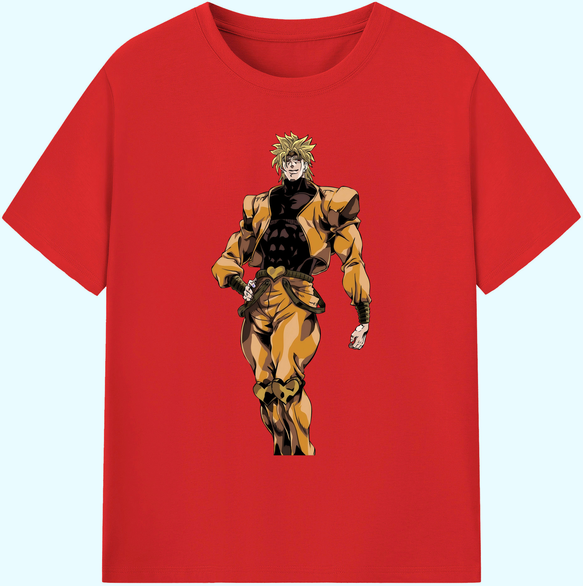 （画像用） ジョジョの奇妙な冒険 ディオ?ブランドー JoJo's Bizarre Adventure Dio Brando 綿100％ メンズ半袖Tシャツ｜肌触りやわらか＆通気性