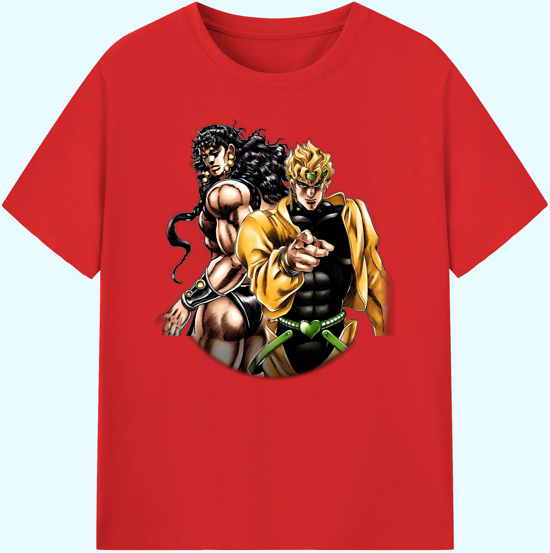 （画像用） ジョジョの奇妙な冒険 ディオ?ブランドー JoJo's Bizarre Adventure Dio Brando 綿100％ メンズ半袖Tシャツ｜肌触りやわらか＆通気性