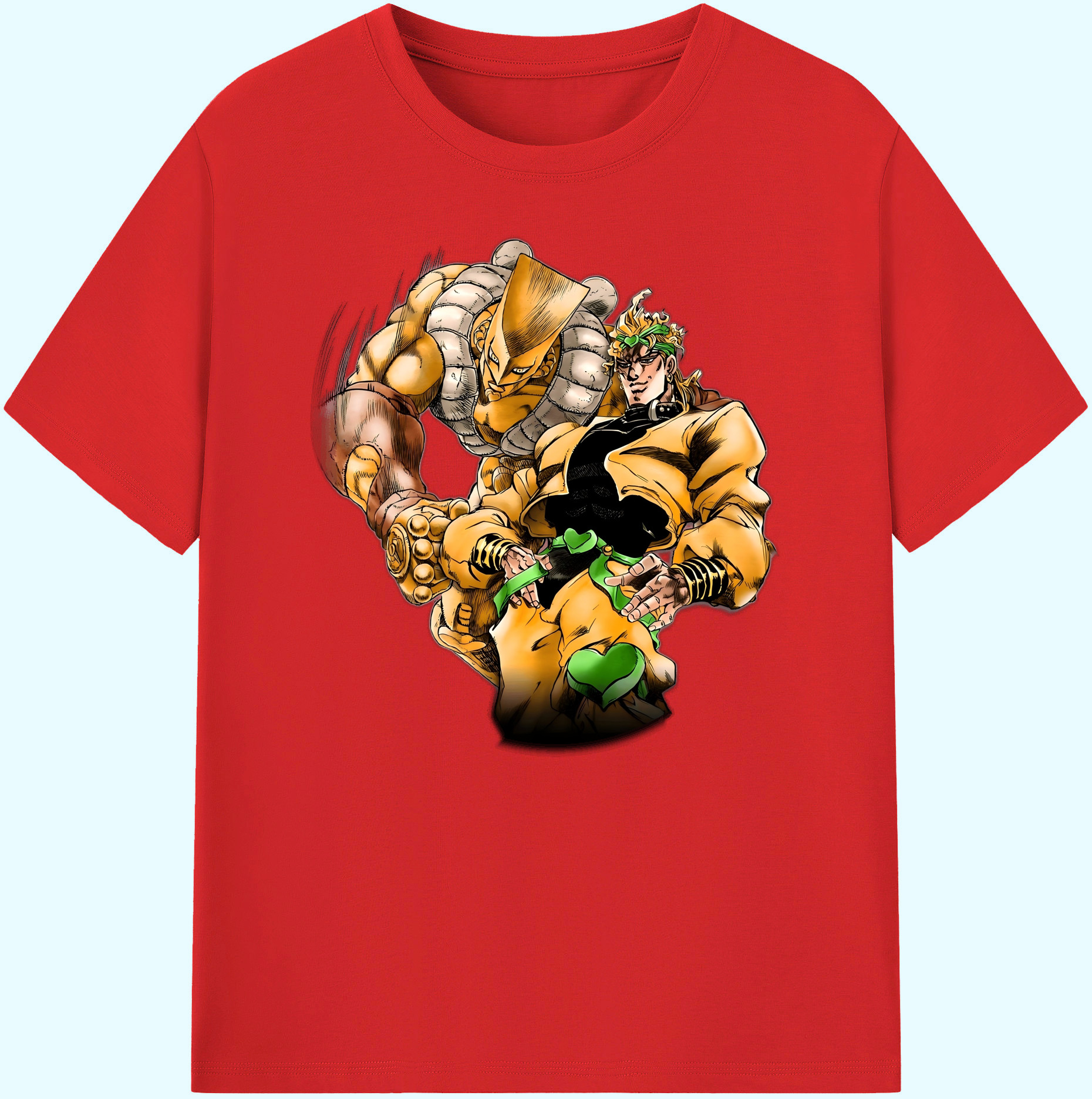 （画像用） ジョジョの奇妙な冒険 ディオ?ブランドー JoJo's Bizarre Adventure Dio Brando 綿100％ メンズ半袖Tシャツ｜肌触りやわらか＆通気性