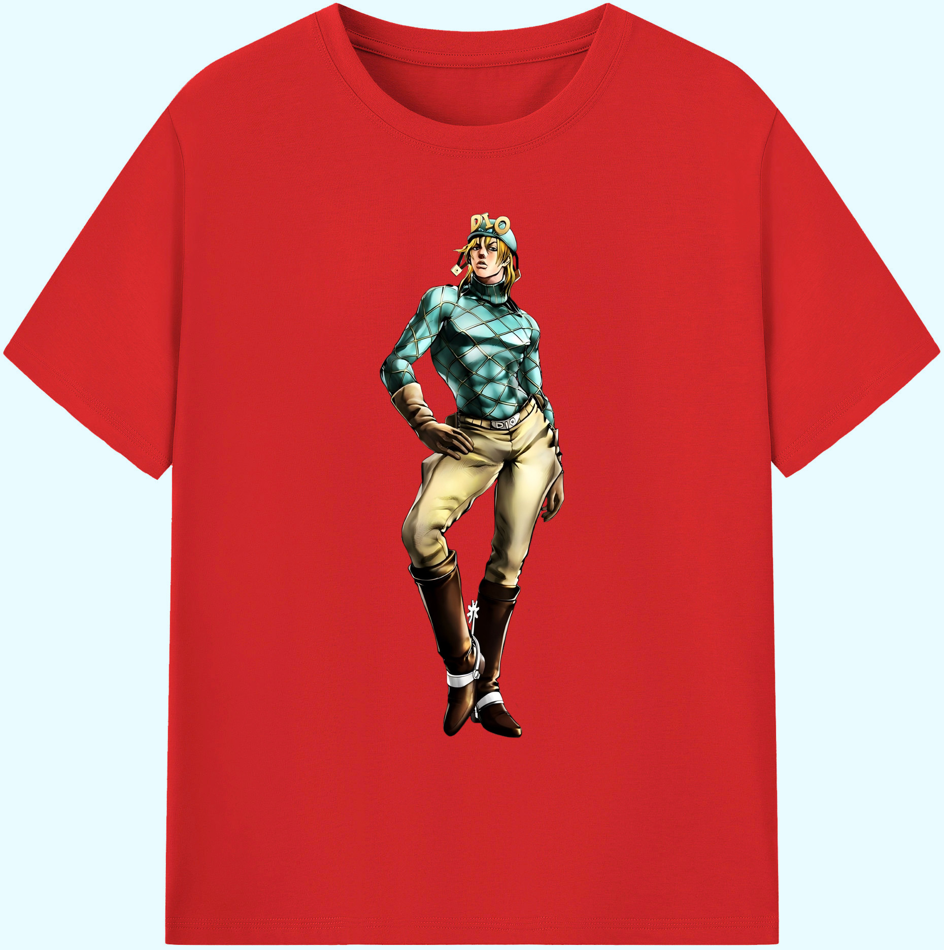 （画像用） ジョジョの奇妙な冒険 ディオ?ブランドー JoJo's Bizarre Adventure Dio Brando 綿100％ メンズ半袖Tシャツ｜肌触りやわらか＆通気性