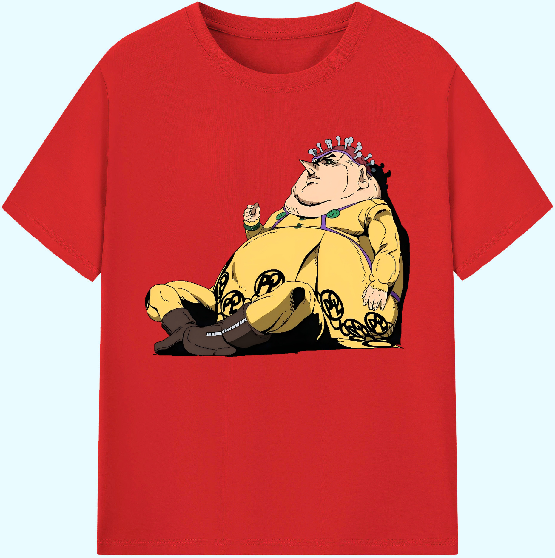 （画像用） ジョジョの奇妙な冒険 ポルポ JoJo's Bizarre Adventure Polpo 綿100％ メンズ半袖Tシャツ｜肌触りやわらか＆通気性
