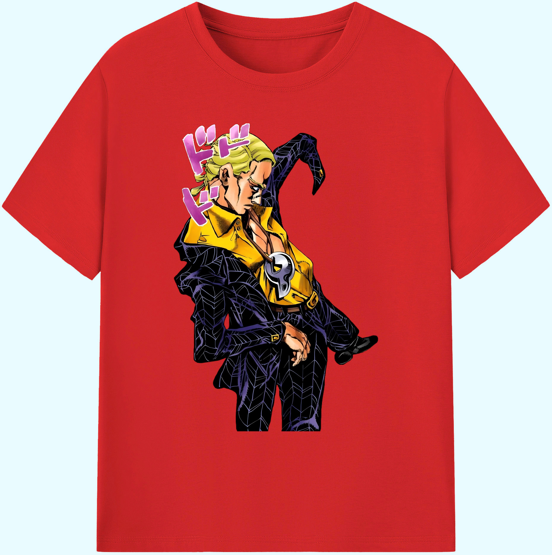 （画像用） ジョジョの奇妙な冒険 プロシュート JoJo's Bizarre Adventure Prosciutto 綿100％ メンズ半袖Tシャツ｜肌触りやわらか＆通気性