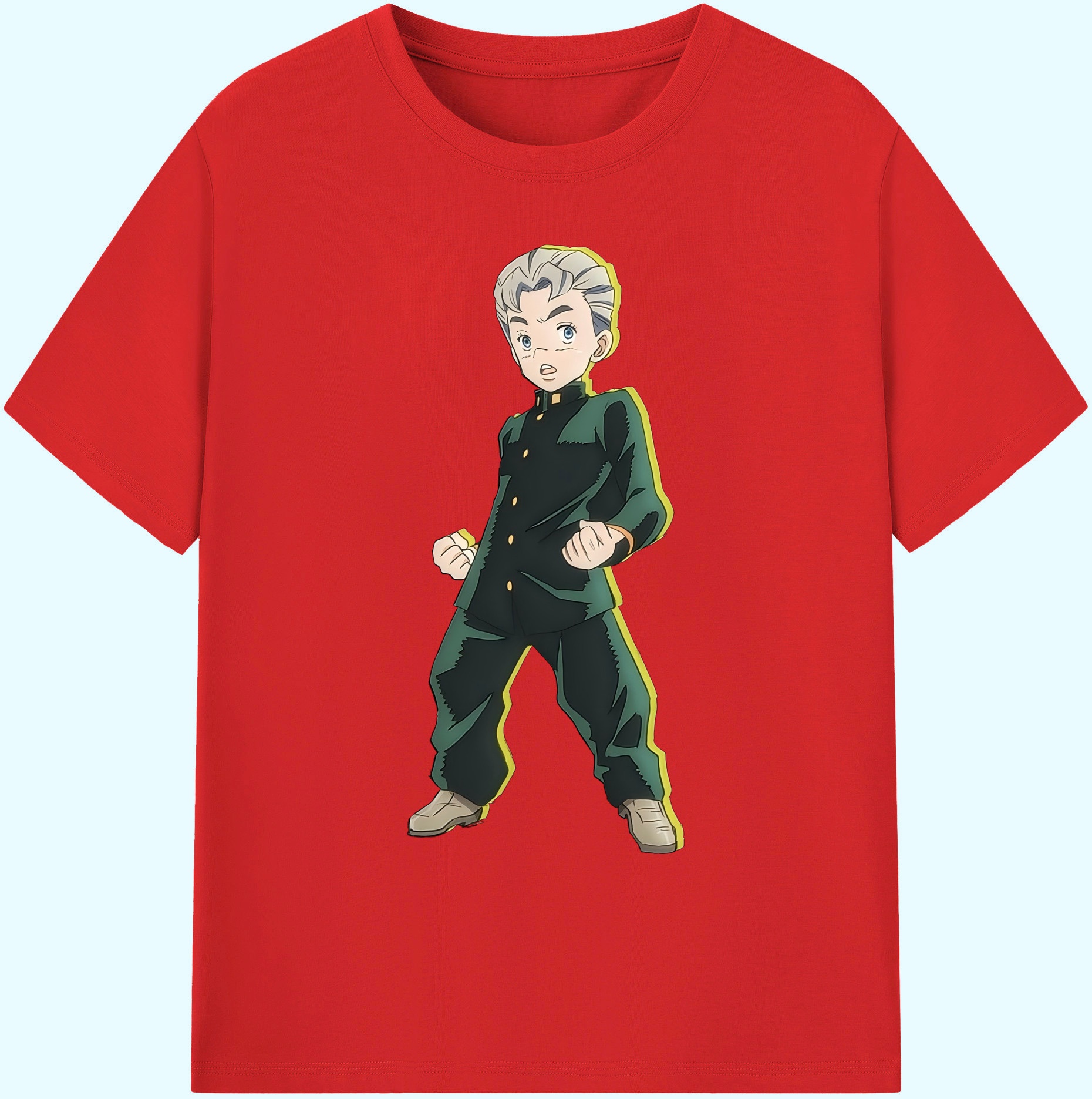 （画像用） ジョジョの奇妙な冒険 広瀨康一 JoJo's Bizarre Adventure Hirose Koichi 綿100％ メンズ半袖Tシャツ｜肌触りやわらか＆通気性