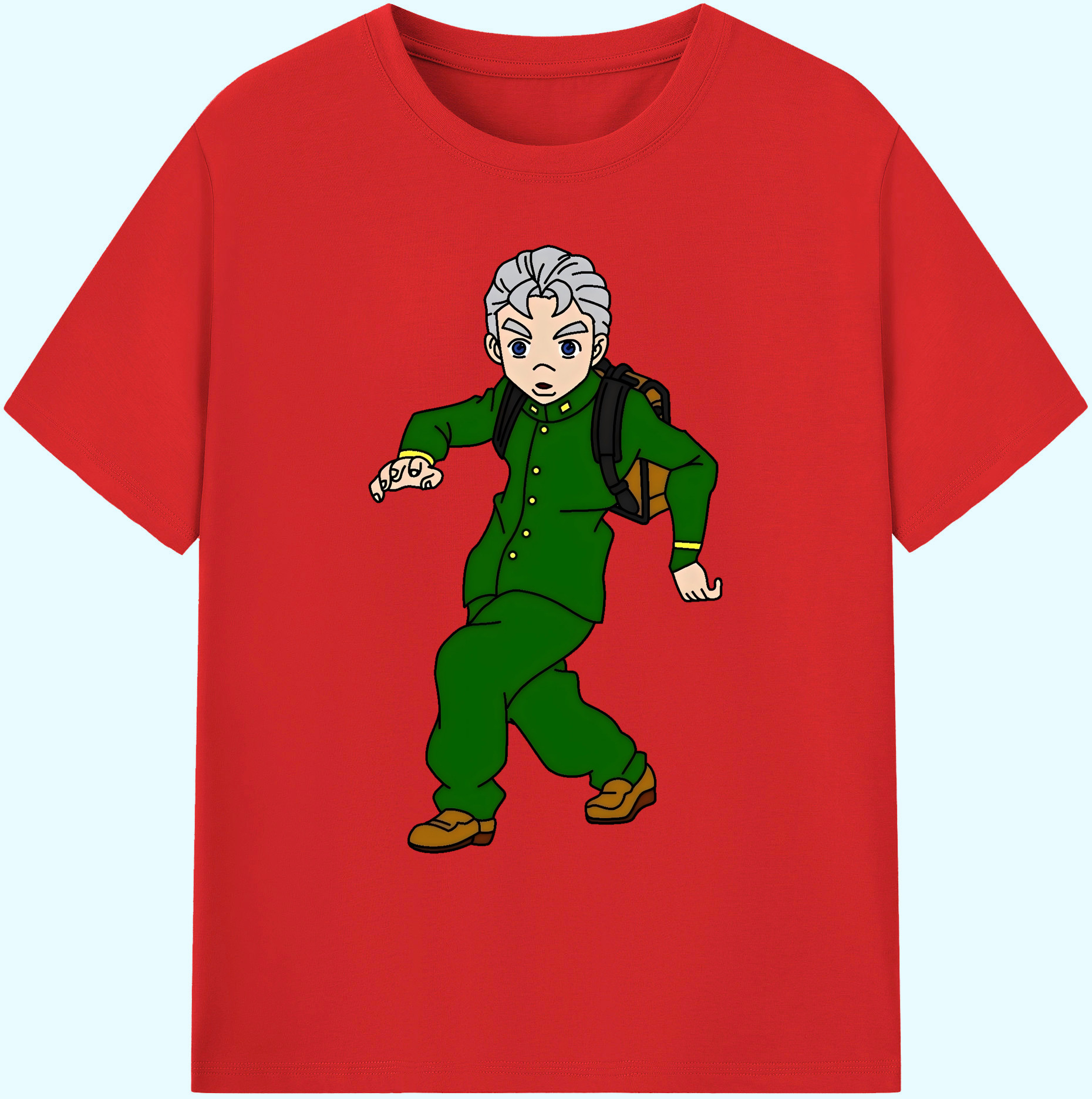 （画像用） ジョジョの奇妙な冒険 広瀨康一 JoJo's Bizarre Adventure Hirose Koichi 綿100％ メンズ半袖Tシャツ｜肌触りやわらか＆通気性