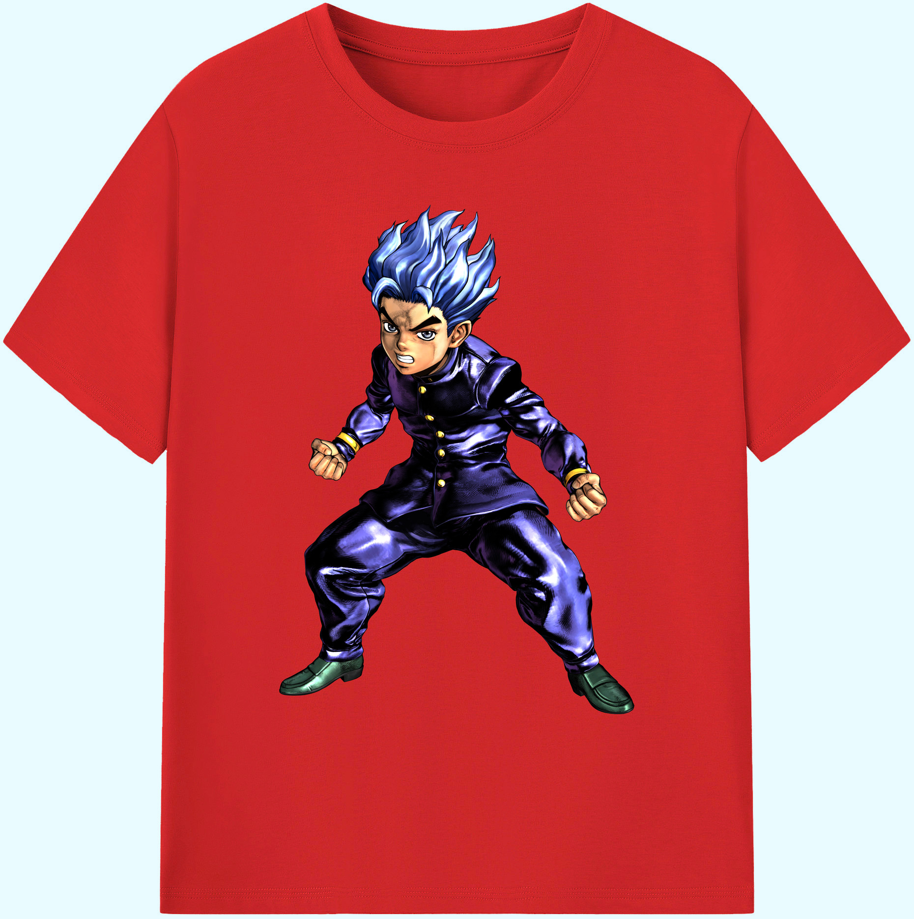 （画像用） ジョジョの奇妙な冒険 広瀨康一 JoJo's Bizarre Adventure Hirose Koichi 綿100％ メンズ半袖Tシャツ｜肌触りやわらか＆通気性