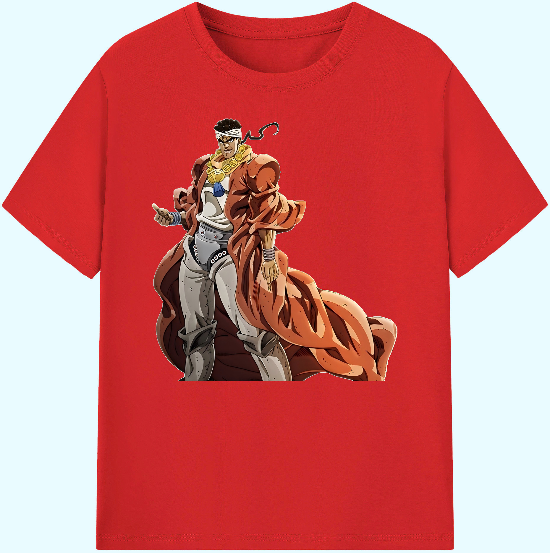 （画像用） ジョジョの奇妙な冒険 ムハンマド?アブドゥル JoJo's Bizarre Adventure Muhammad Avdol 綿100％ メンズ半袖Tシャツ｜肌触りやわらか＆通気性
